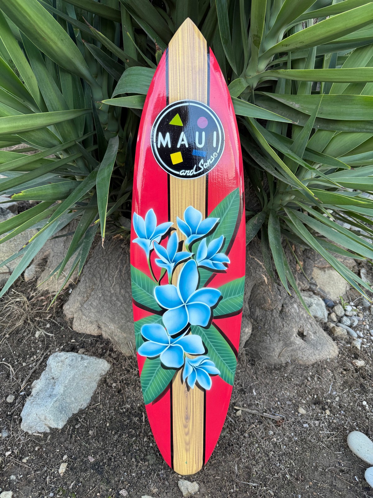 Maui & Sons Vintage Style Decorative Surfboard Wall Plaque 39″ x 10″