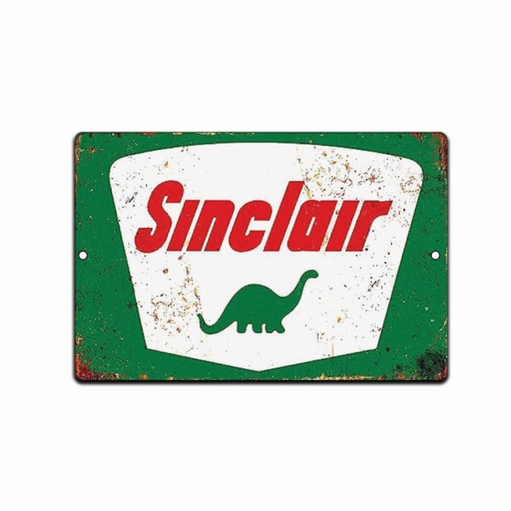 8X12IN TIN SIGN Sinclair Gas Rustic Gas Station Metal Sign Décor Garage AutoShop