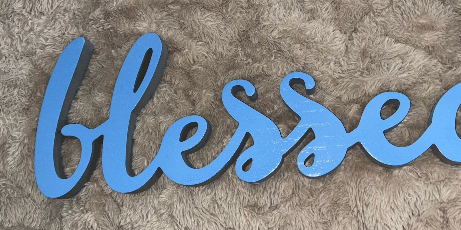 Beachy Wall Decor Blessed Aqua Blue Coasta Beach House Vibe