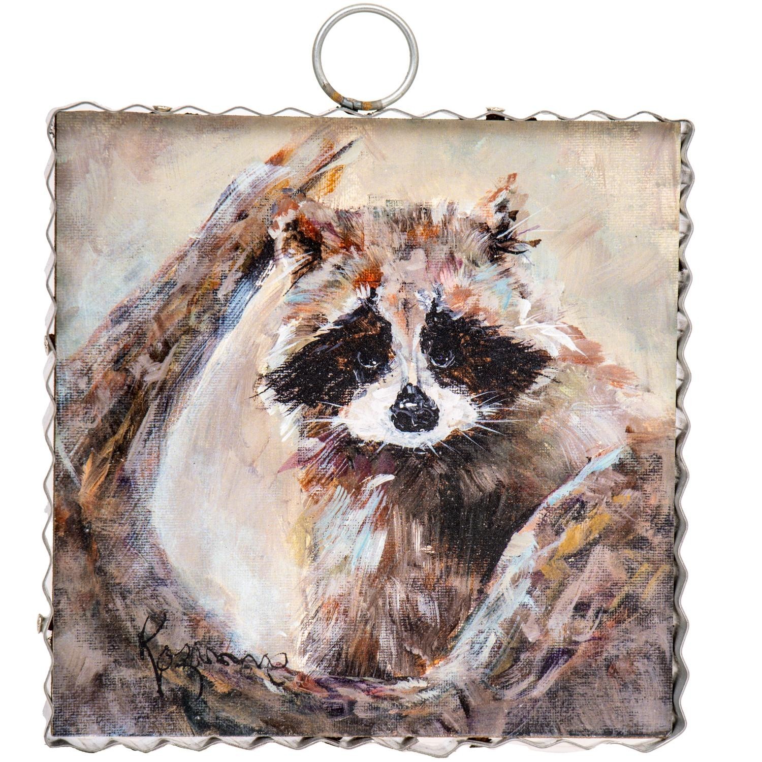 The Round Top Collection Mini Gallery Raccoon 6x6x1