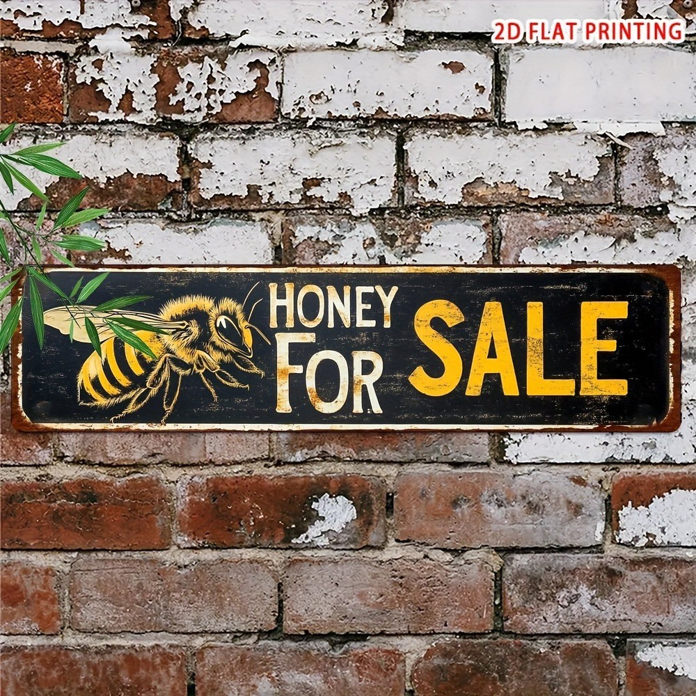 HONEY FOR SALE Yard Sign 16x4in Metal Tin Sold Sign for Farm Garden Lawn Outdoor