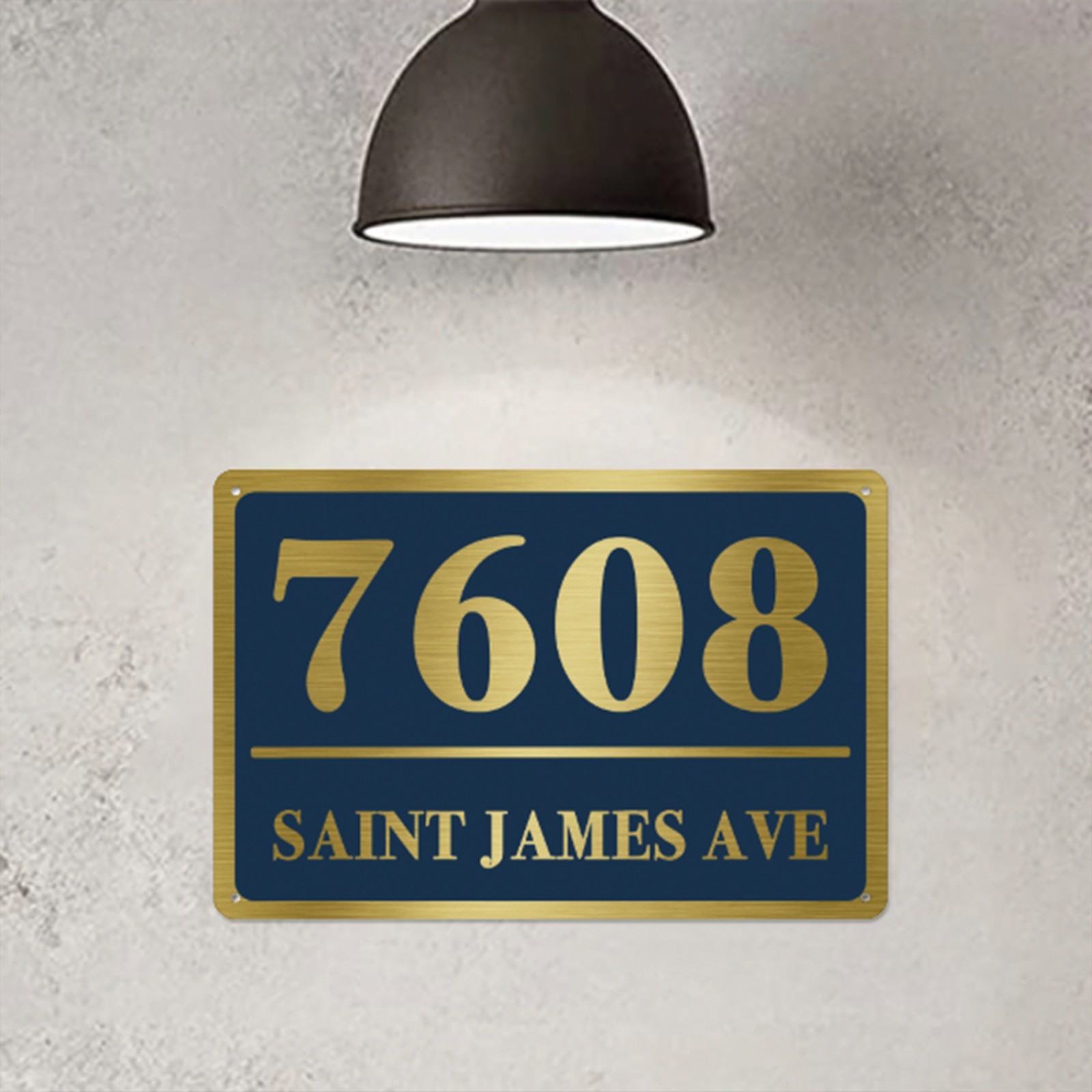 8″ x 12″ Personalized Home Address Sign Customized Aluminum House Number Plaque