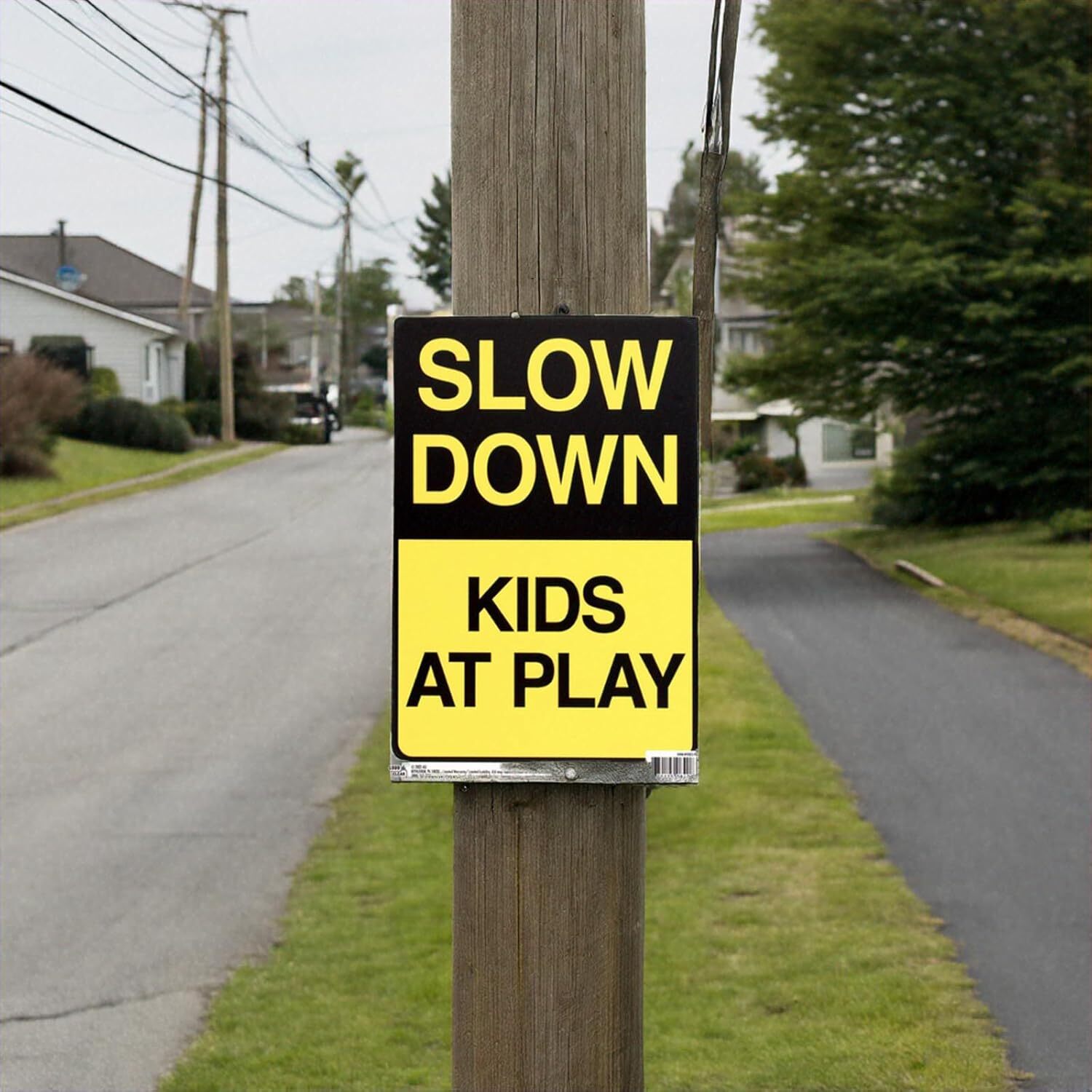 Slow down Kids at Play Sign, 4-Pack, 12X8 Inches – Kids at Play Safety Signs for