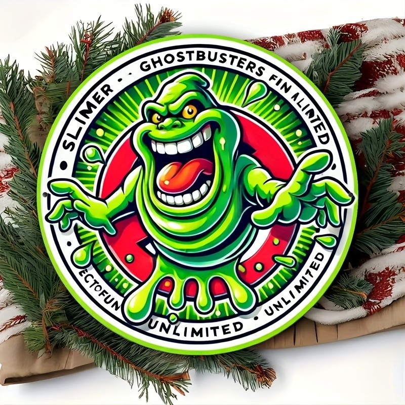 Tin Metal Signs Room Decor “Slimer Ghostbusters” 2D Rural Farmhouse Plaque for H