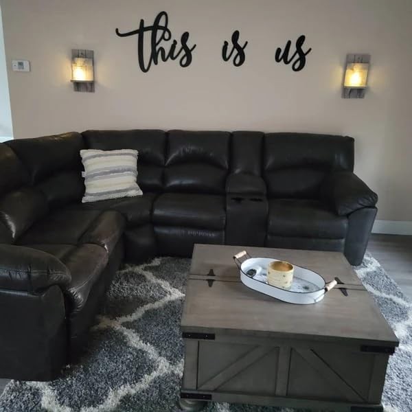 Black Wooden This Is Us Sign Family Wall Plaques Farmhouse Entryway Decorations