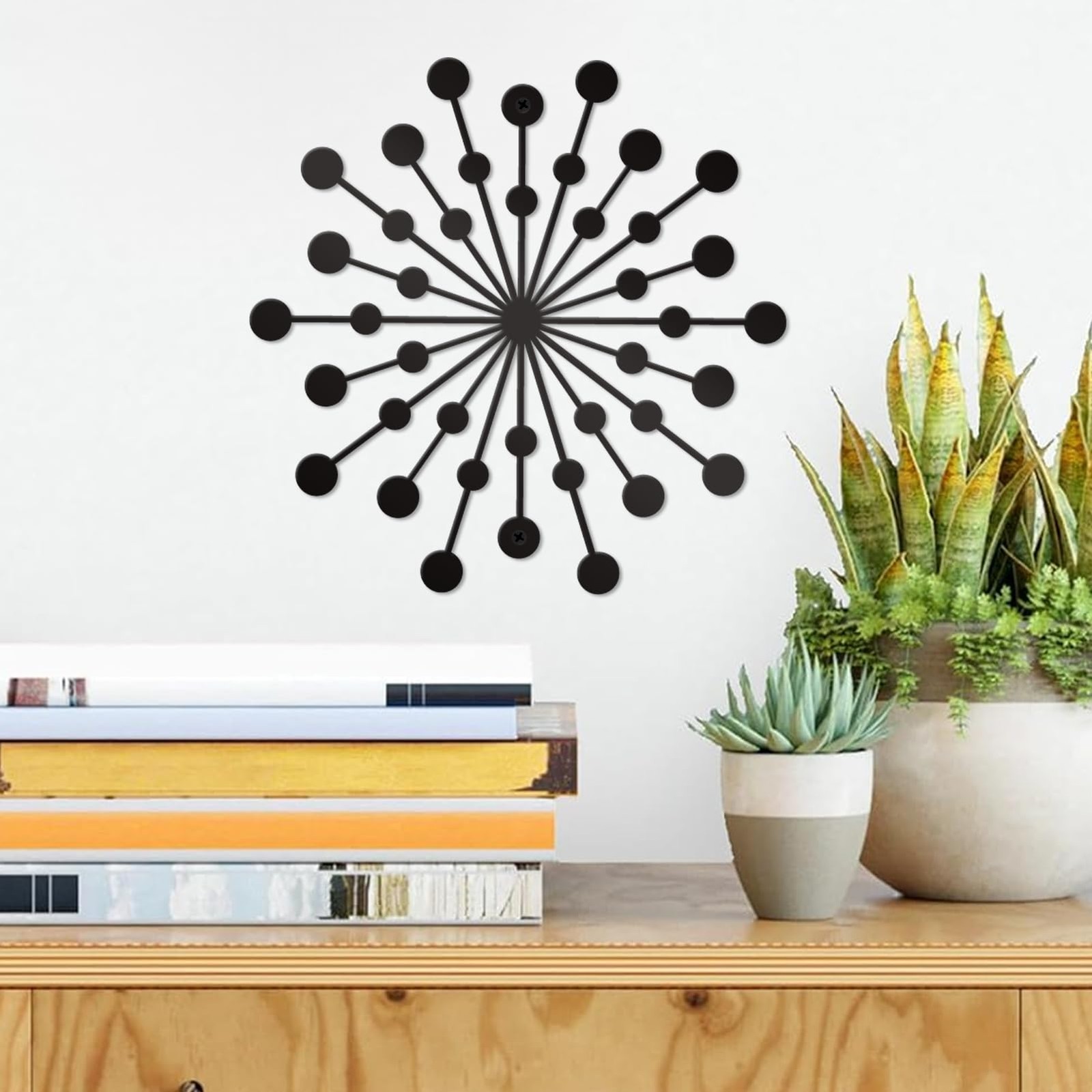 3 Pcs Metal Sunburst Wall Art, Minimalist Hanging Wall Decor Single Line Art,…