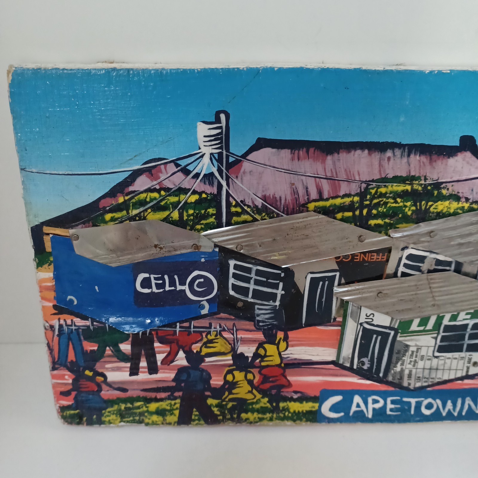 Handmade Township Art CapeTown South Africa Wooden Wall Plaque 3D