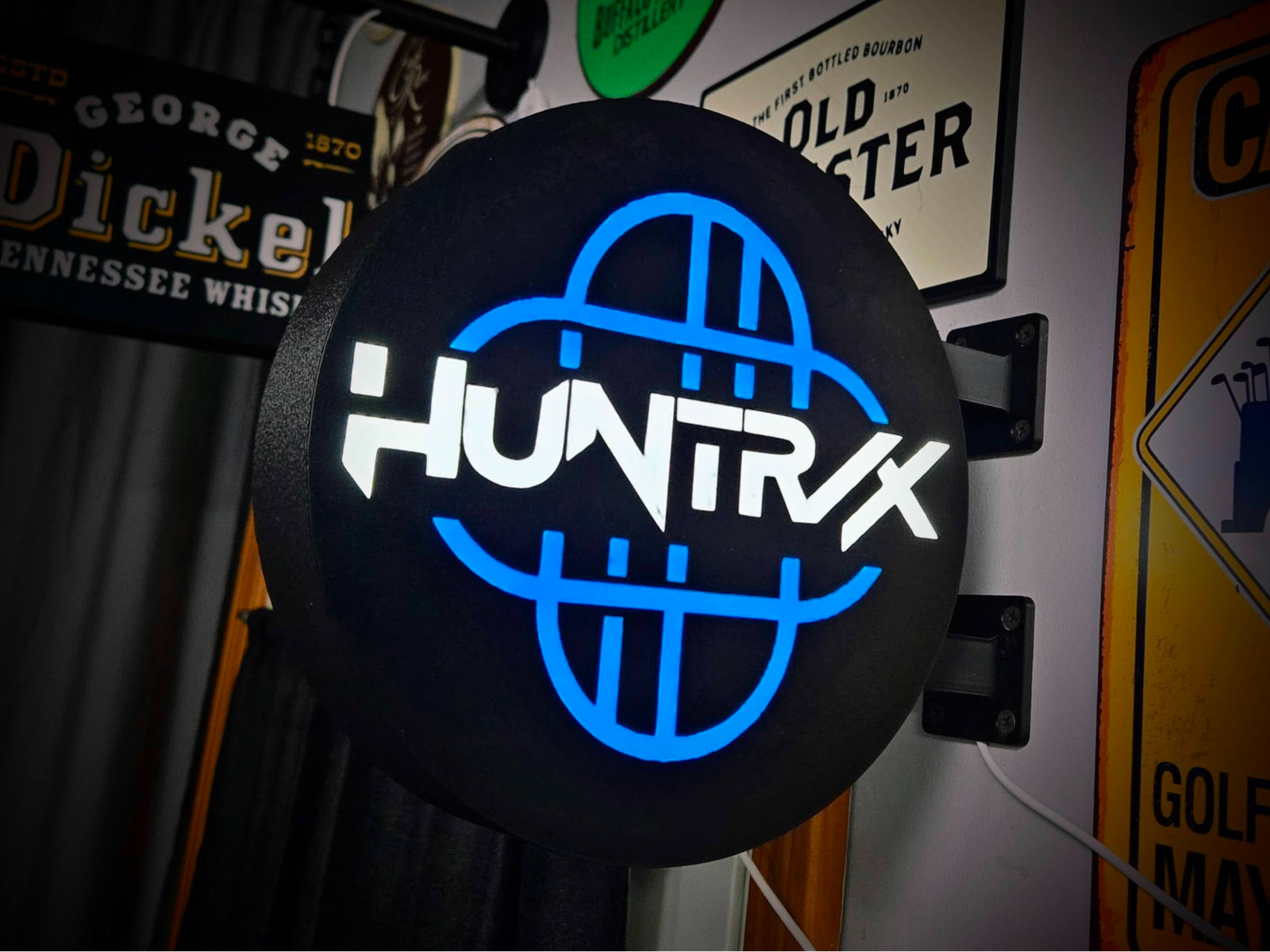 Huntrix LED Lightbox Sign 3D Printed Round Wall Mount Man Cave Garage Decor