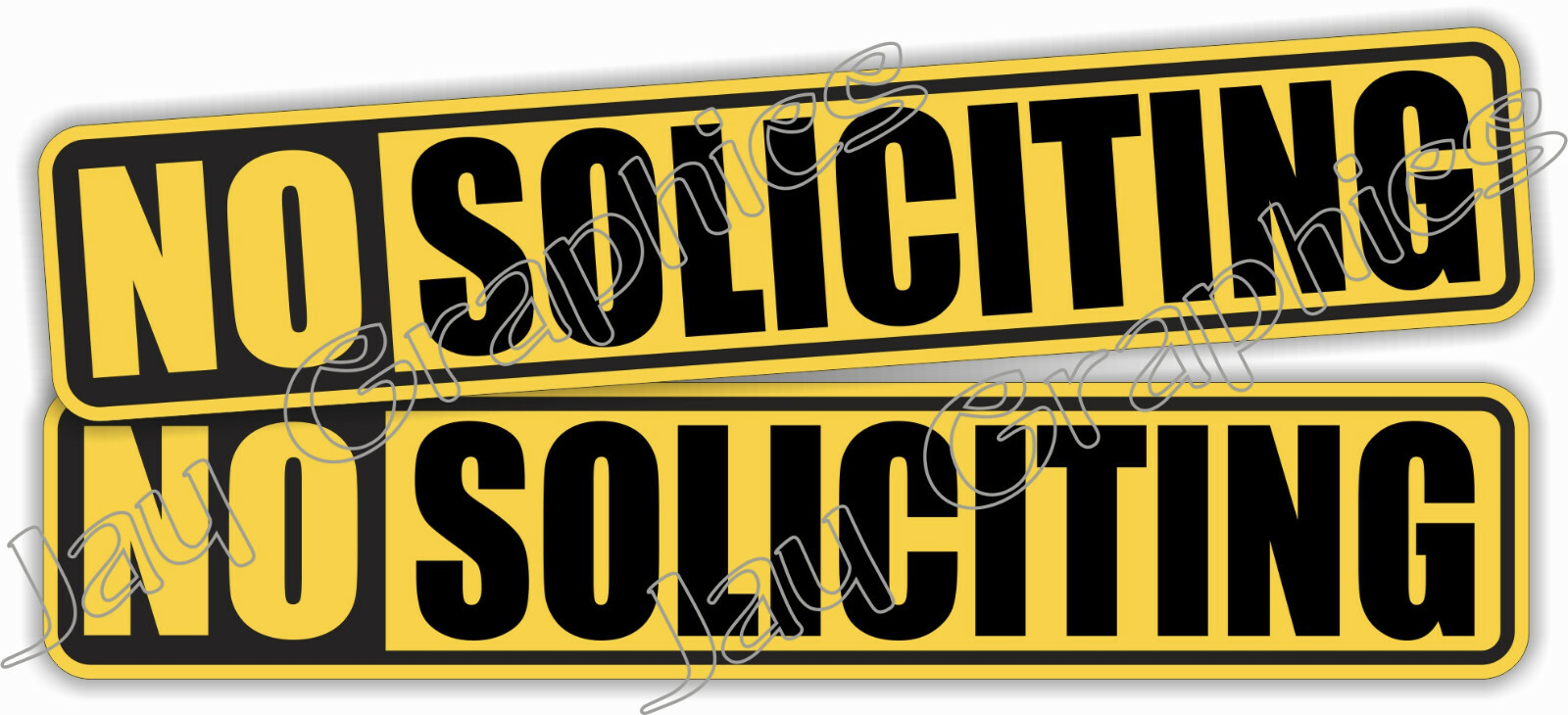 NO SOLICITING Vinyl Decals | Small Business Window Stickers | Yellow Sign