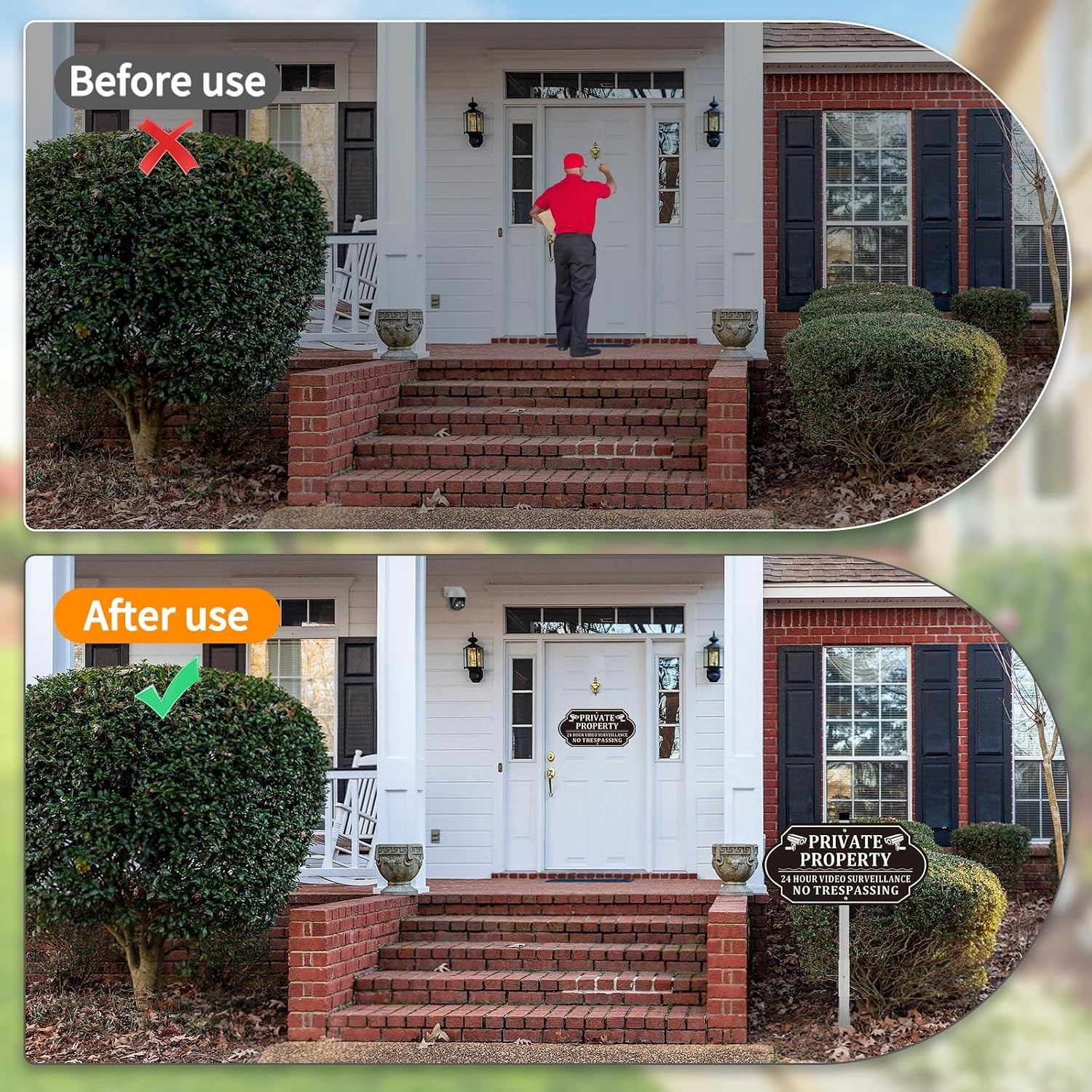 No Trespassing Signs Aluminum 14×7 Inches Video Surveillance Sign Stake Pack …