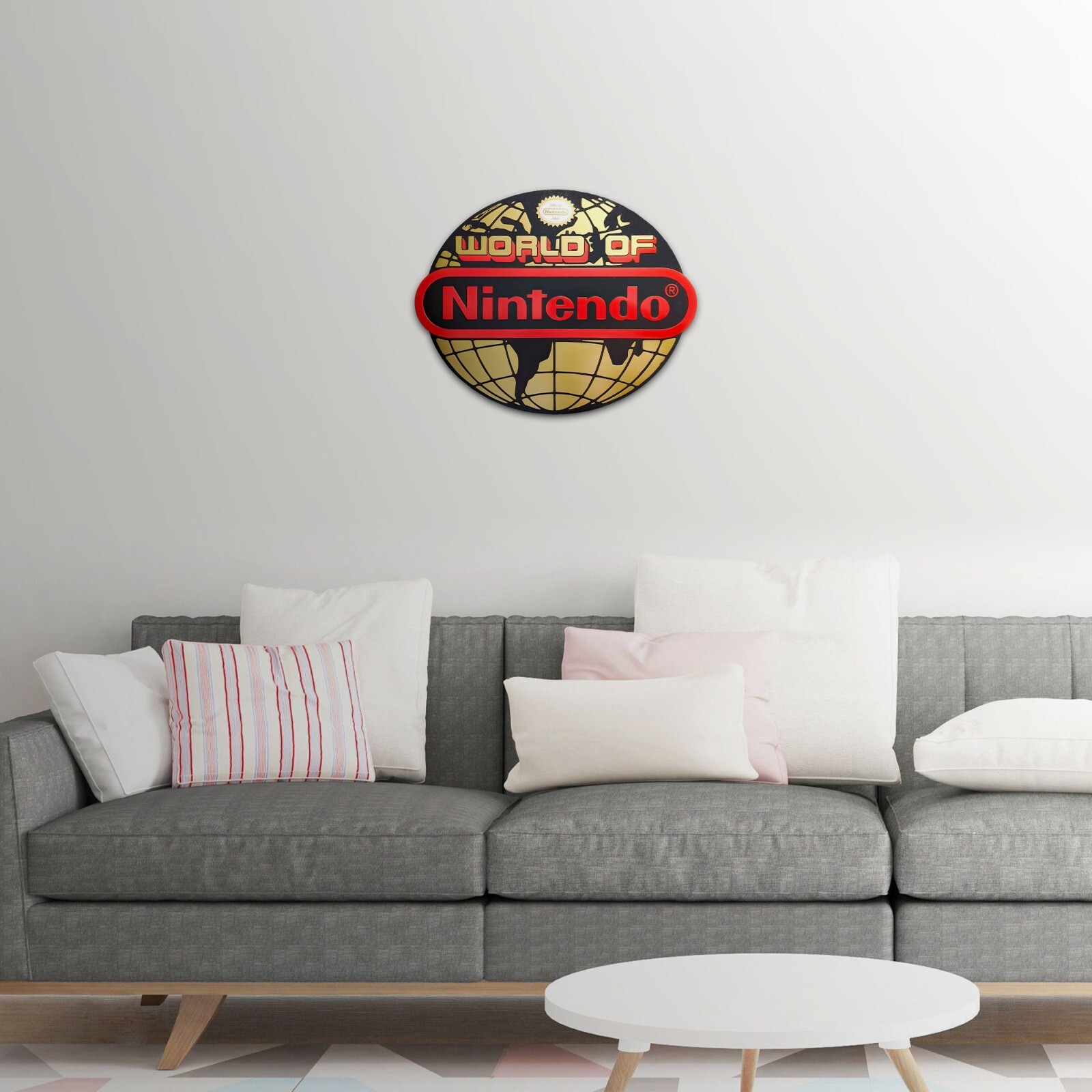 Large Engraved “World of Nintendo” Sign Wall Art Video Game Decor