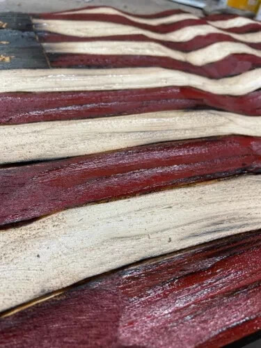 Wooden American Flag, Patriotic Flag, Charred American Flag, Rustic Designer