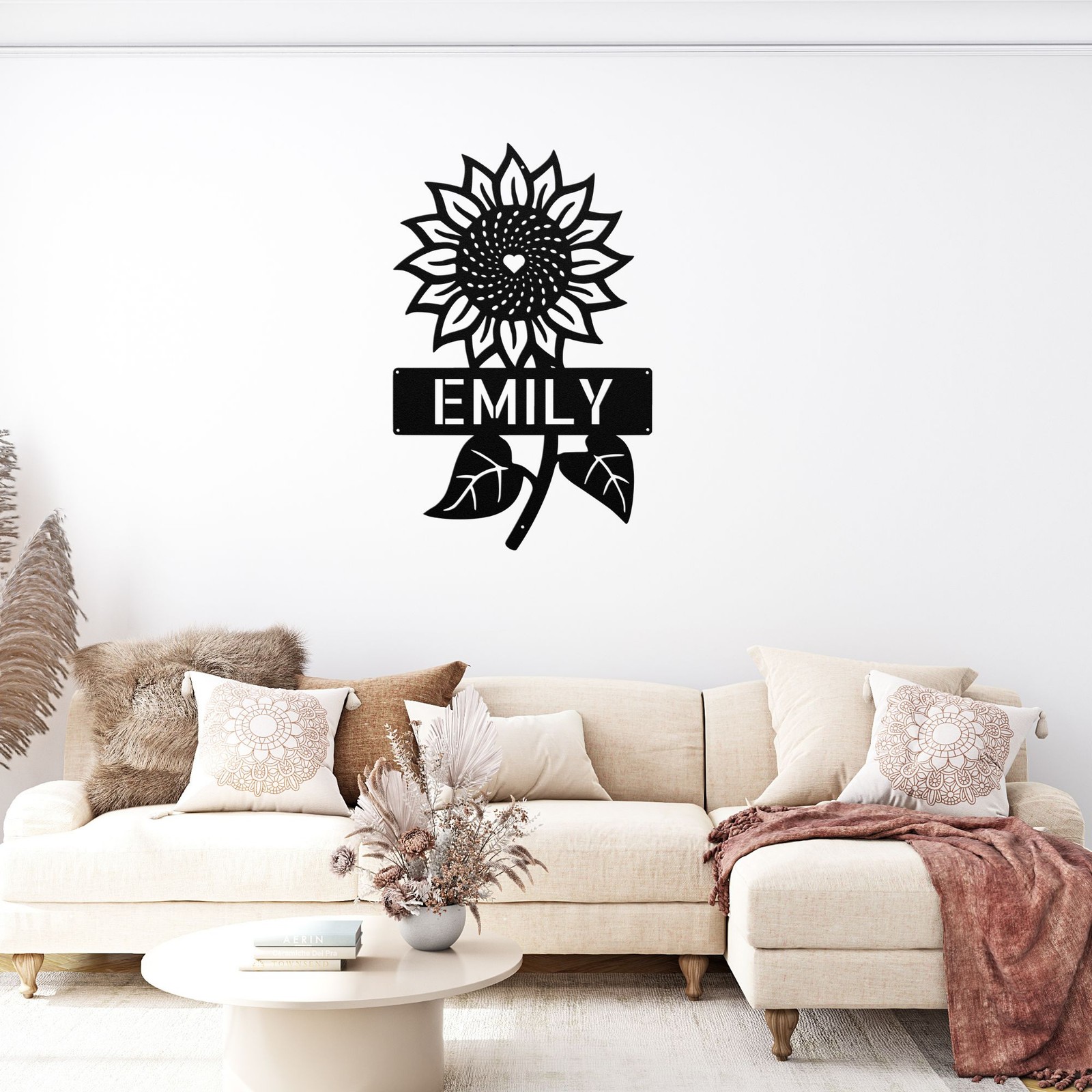 Personalized Sunflower Metal Sign Birthday Valentines Day Gift Ideas Home Decor