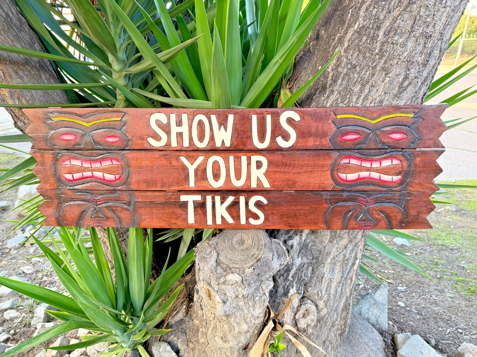 “Show Us Your Tikis” Large Wooden Sign Tiki Bar 39″x 10″