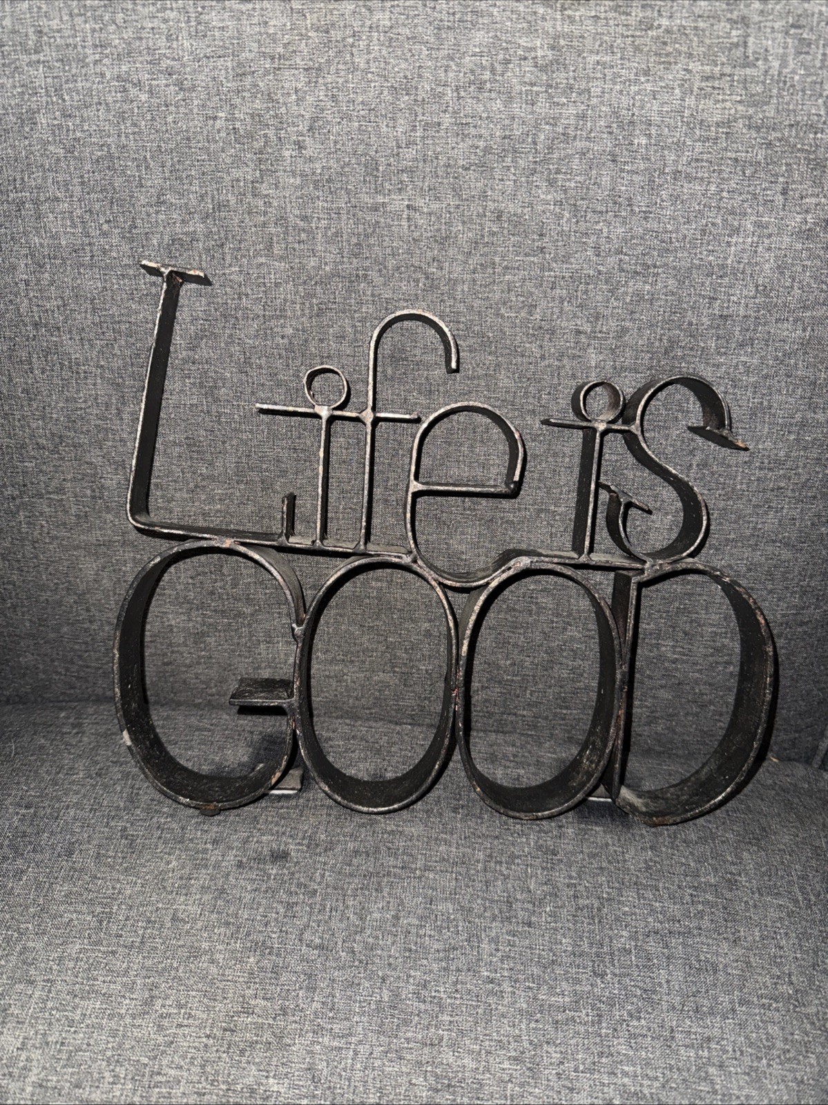Life is Good Metal Sign Free Standing Rustic Farmhouse Home Decor 9.5″ x 11.5″