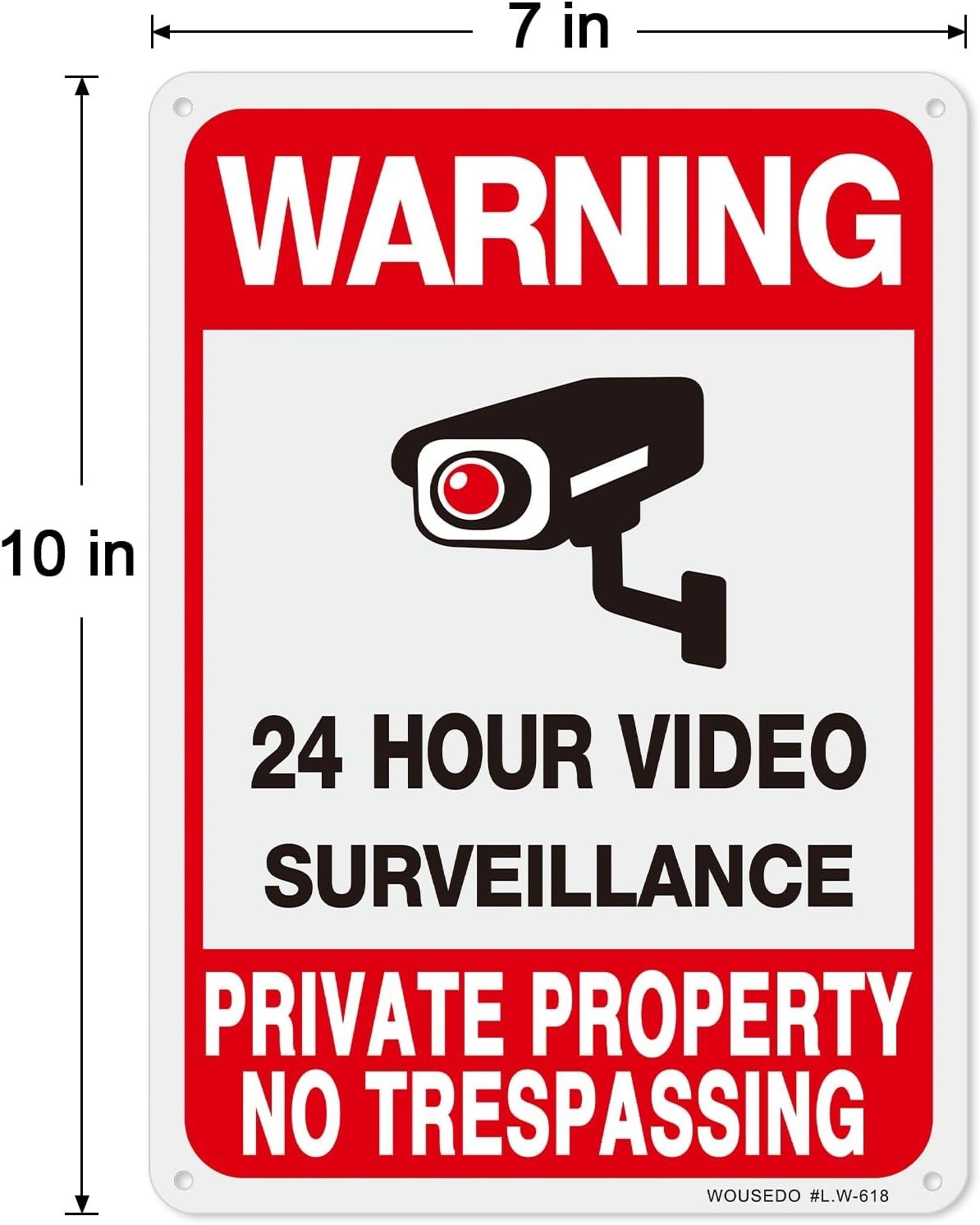 2 Large No Trespassing Signs Private Property 10X7 Inch Rust Free Aluminum