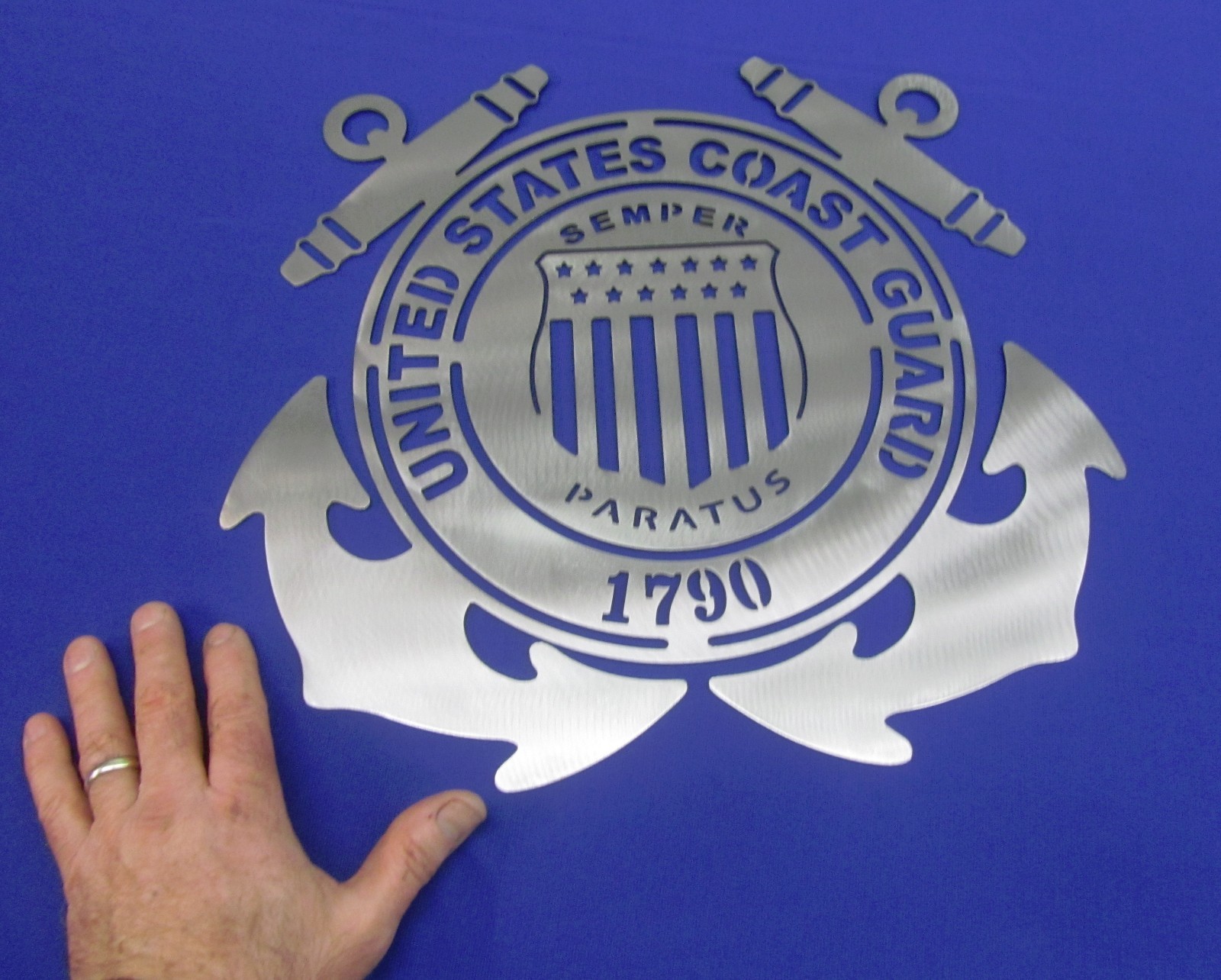 United States Coast Guard Sign Wall Art Plasma Cut Steel USA Military