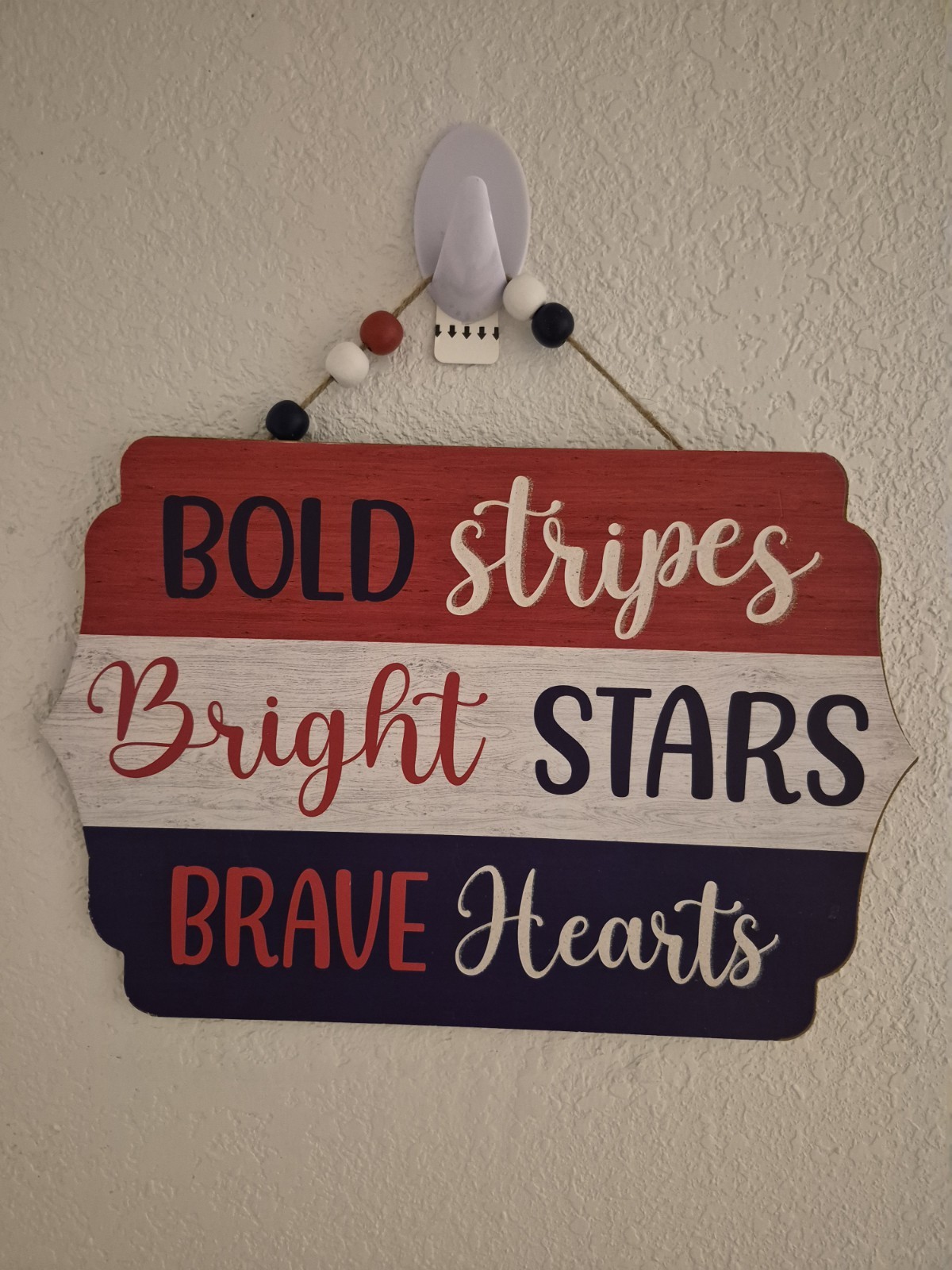 Set of 3 Patriotic USA Wooden Wall Hanging Signs America Farmhouse Home Decor