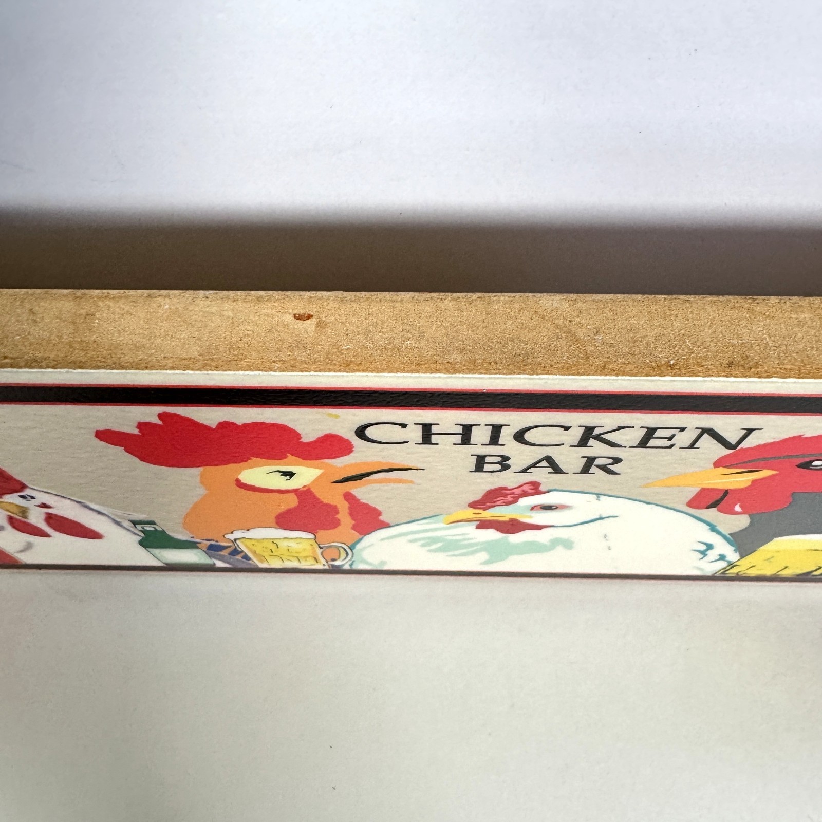 Montage Key West 2004 Bar Sign Chickens Drinks Hand Cut Embossed Glossy Signed