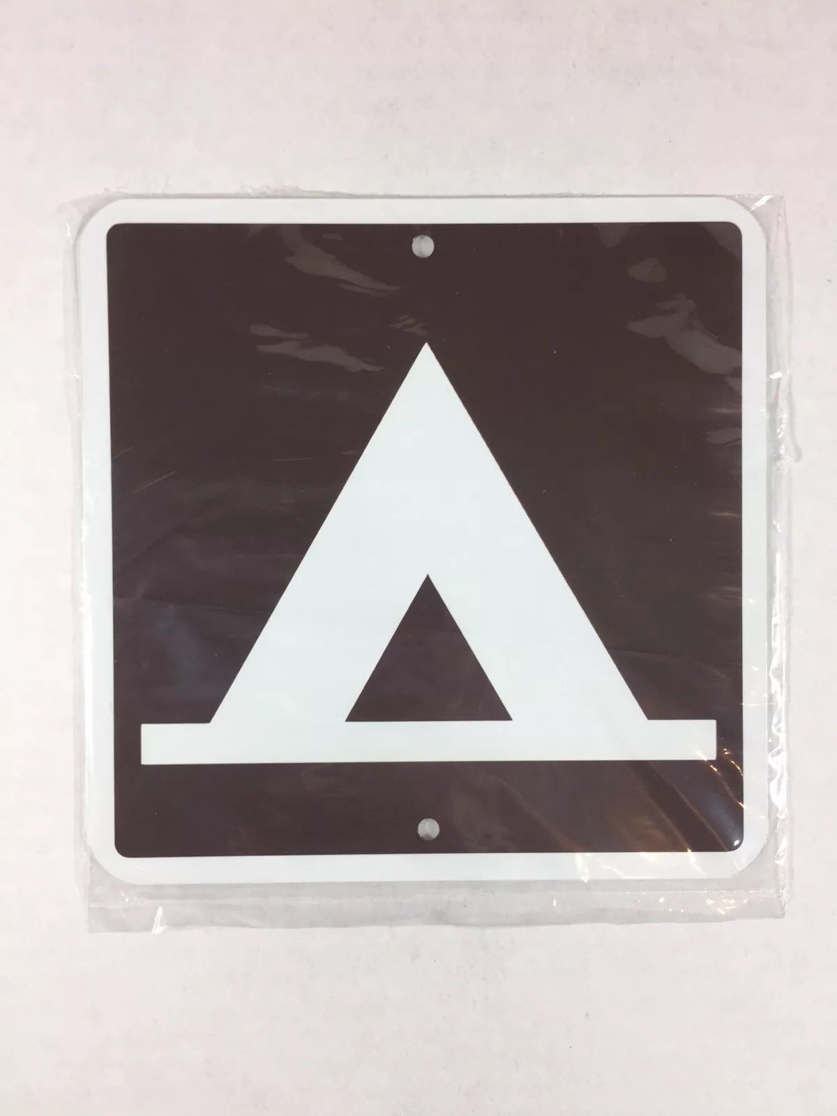 Tent Camping Metal Parks Sign 6″x6″ (NEW) In Brown