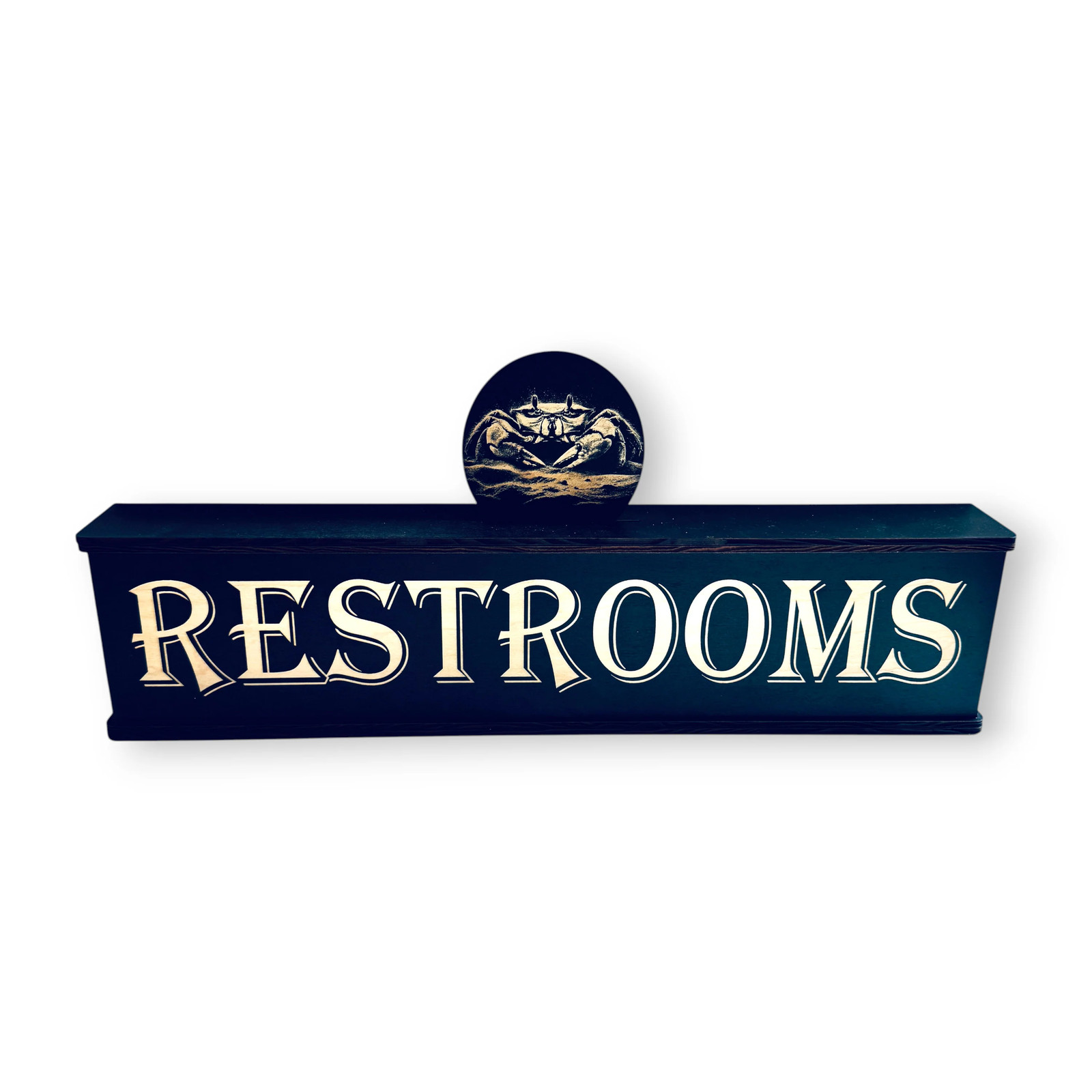 Sign – Restrooms – BLACK – With Add on – Box Sign – 24x6x3 inches