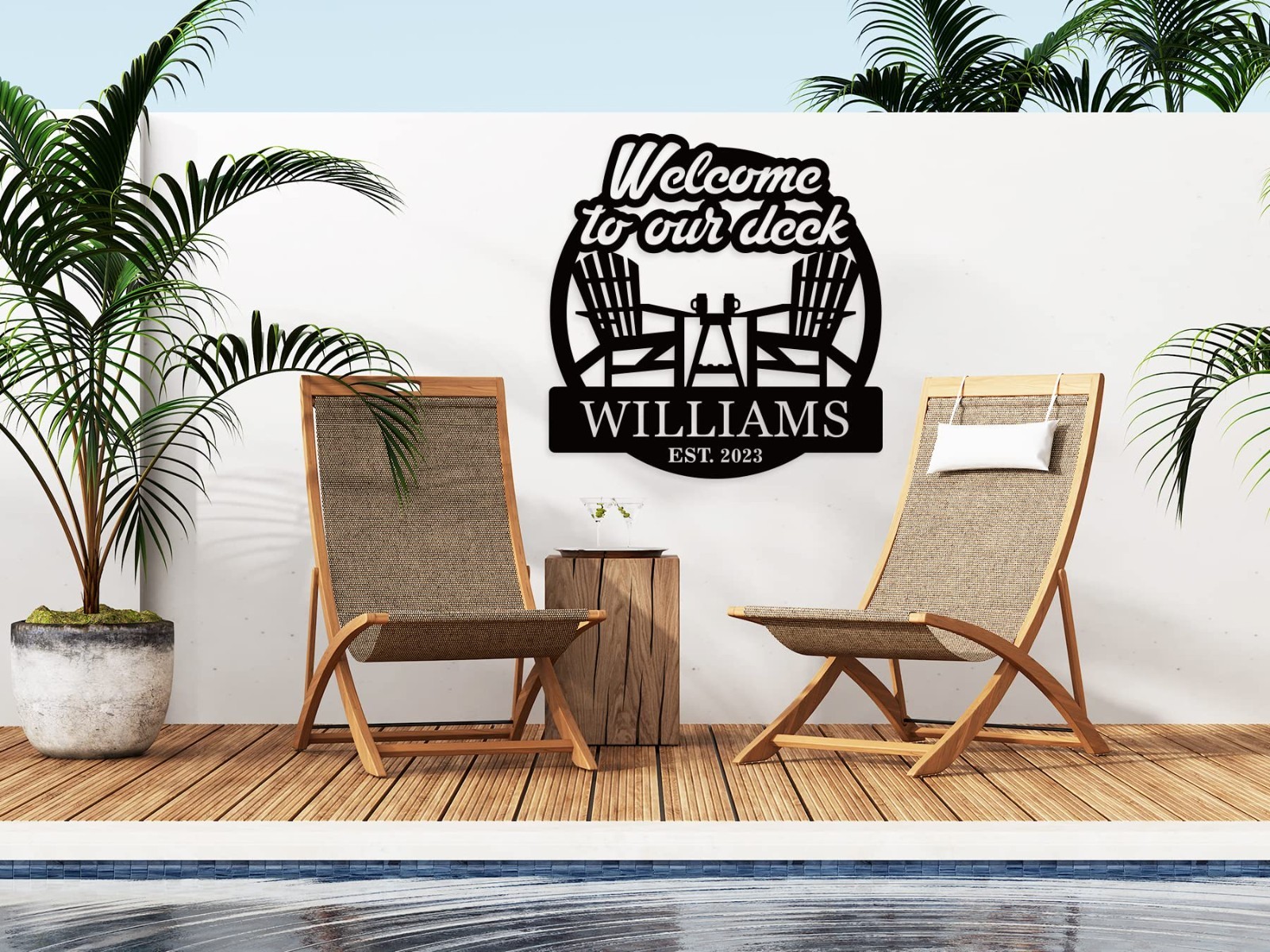 Metal Welcome to our Deck Sign,Welcome to Our Backyard Bar And Grill Sign