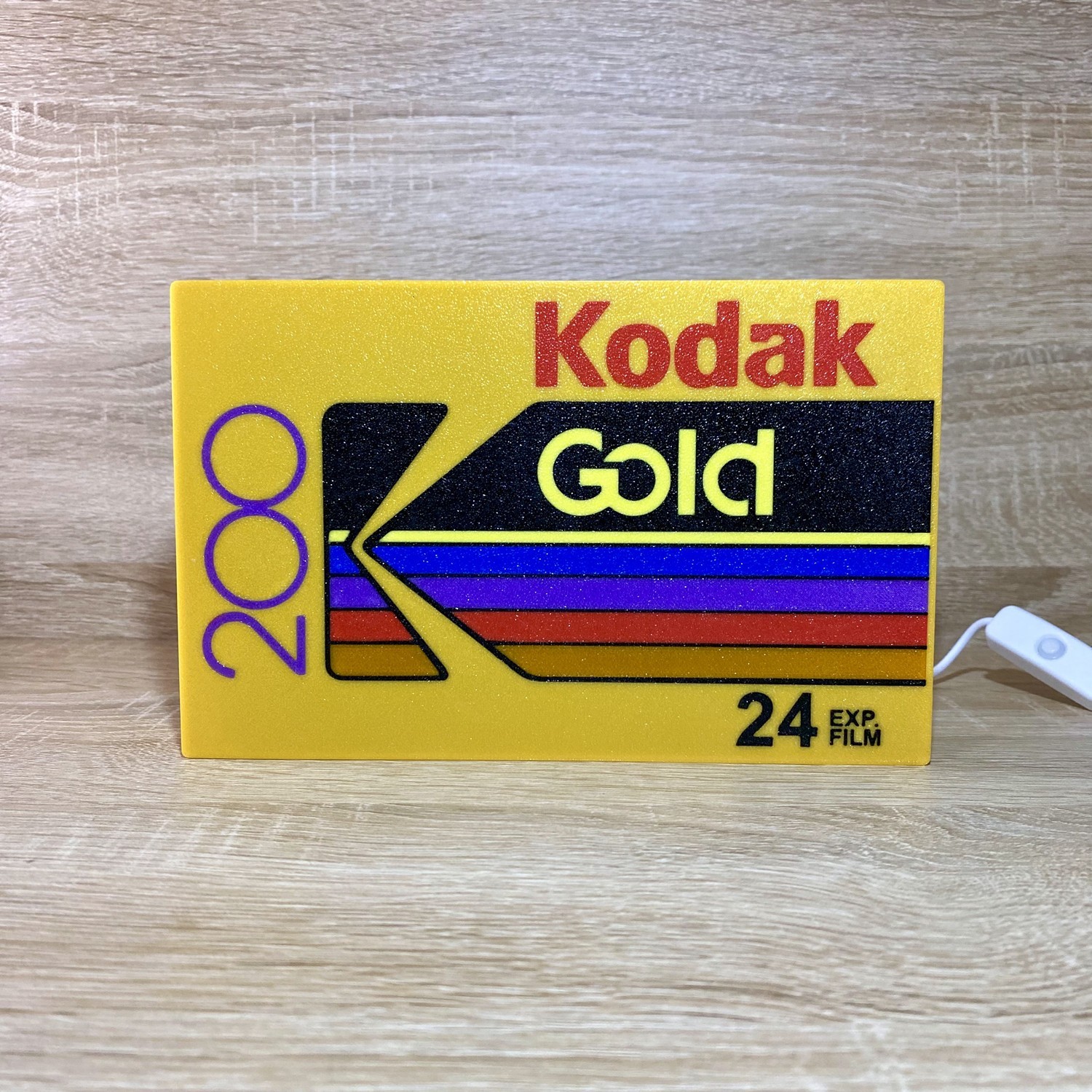 Kodak Gold 200 Film Logo Light Box 3D Printed USB LED Lamp Neon Sign Art Display