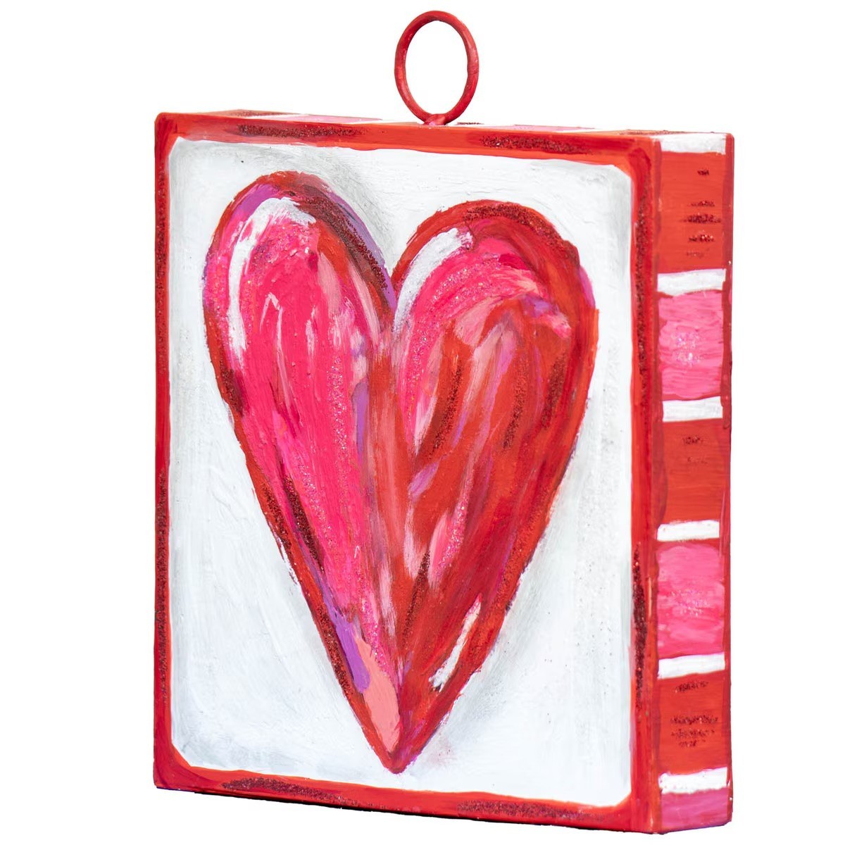 The Round Top Collection Mini Messy Heart Print 6x6x1