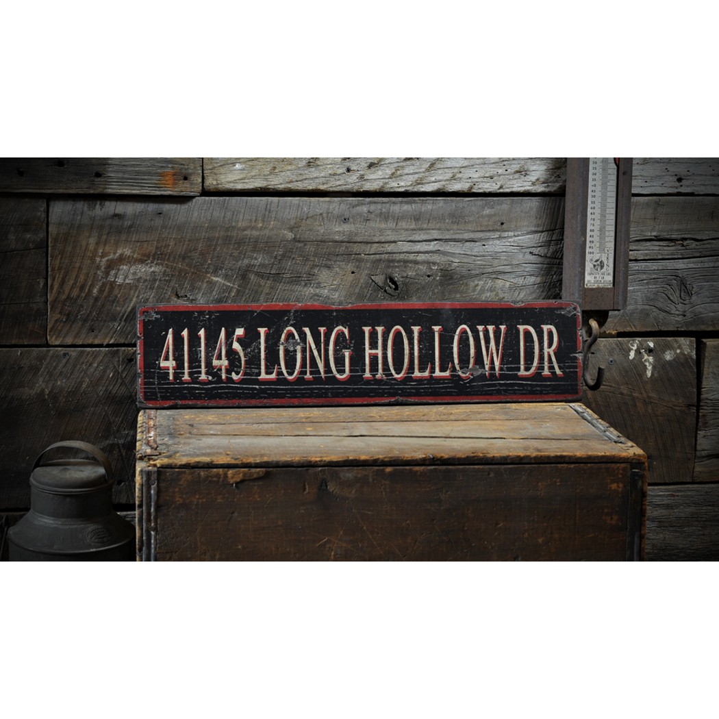 Custom Distressed Address Sign – Rustic Hand Made Vintage Wooden