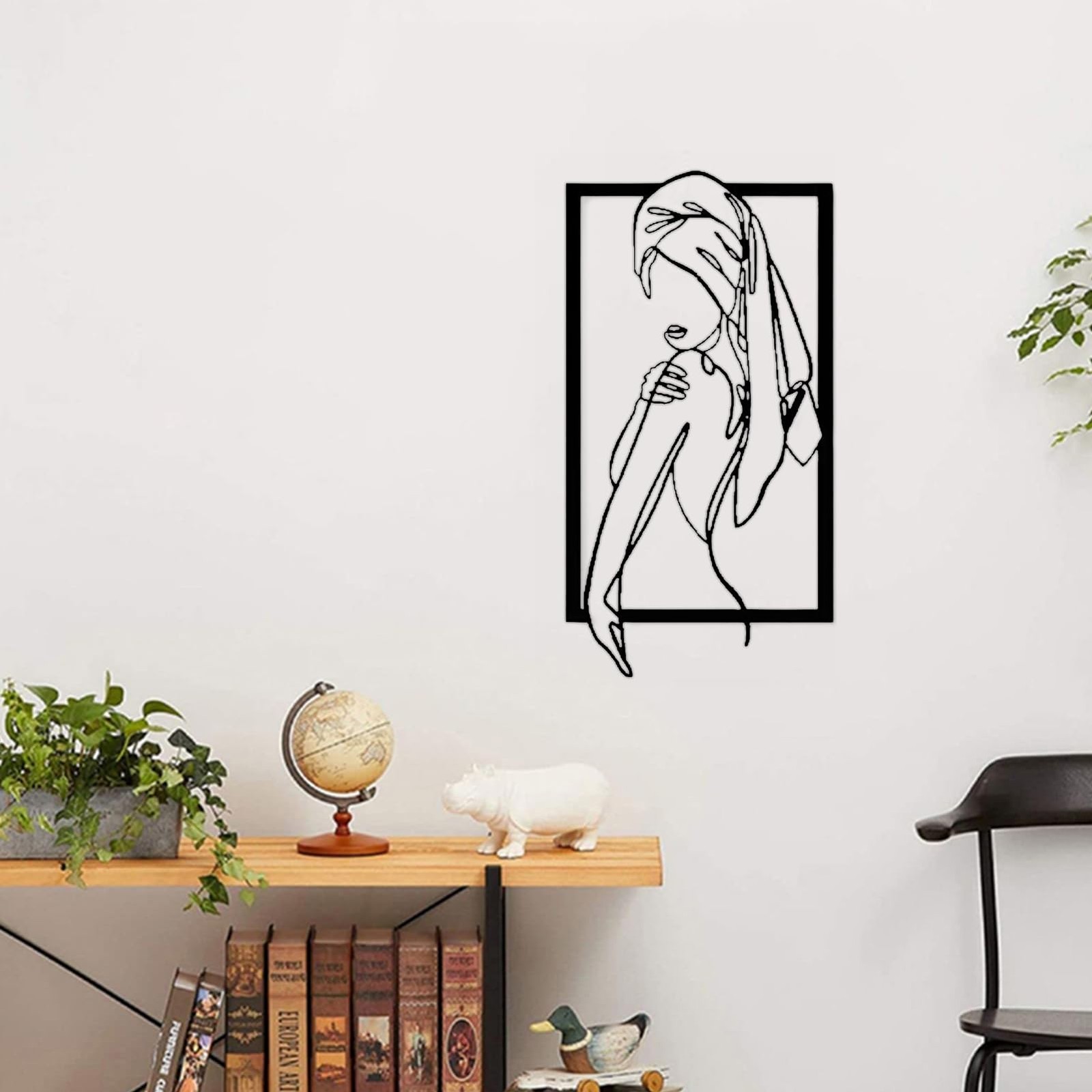 Feminine Line Art Wall Decor Minimalist Line Art Home Wall Art Metal Home Dec…