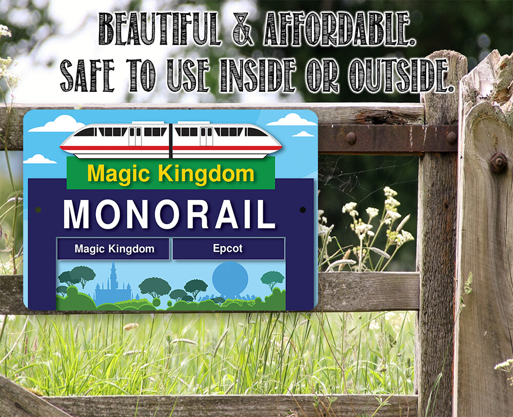 Monorail to Magic Kingdom Street Sign Disney Springs Epcot Resort Metal Sign Art
