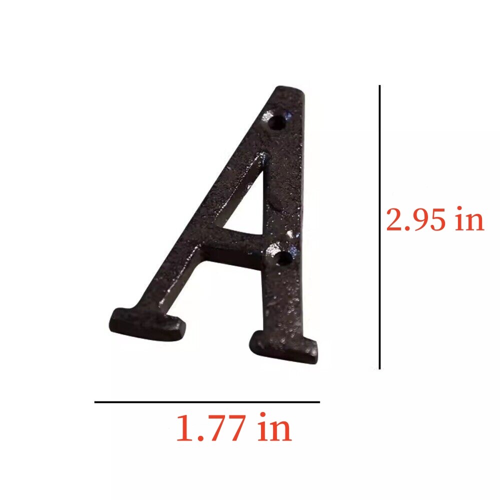 Cast Wrought Iron Black Antique Xmas House Door Alphabet Letters and Numbers US