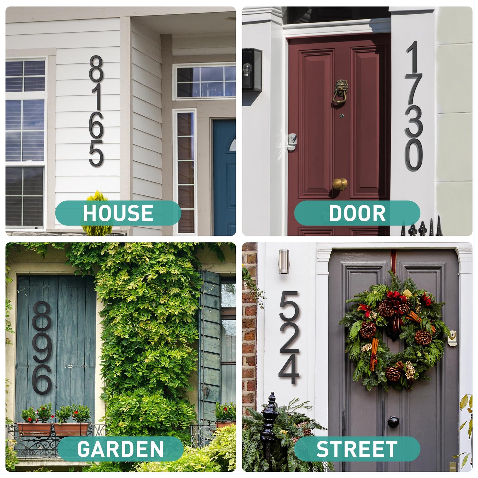 Modern House Numbers for Outside Address Numbers 10 Inch Black Metal House Nu…