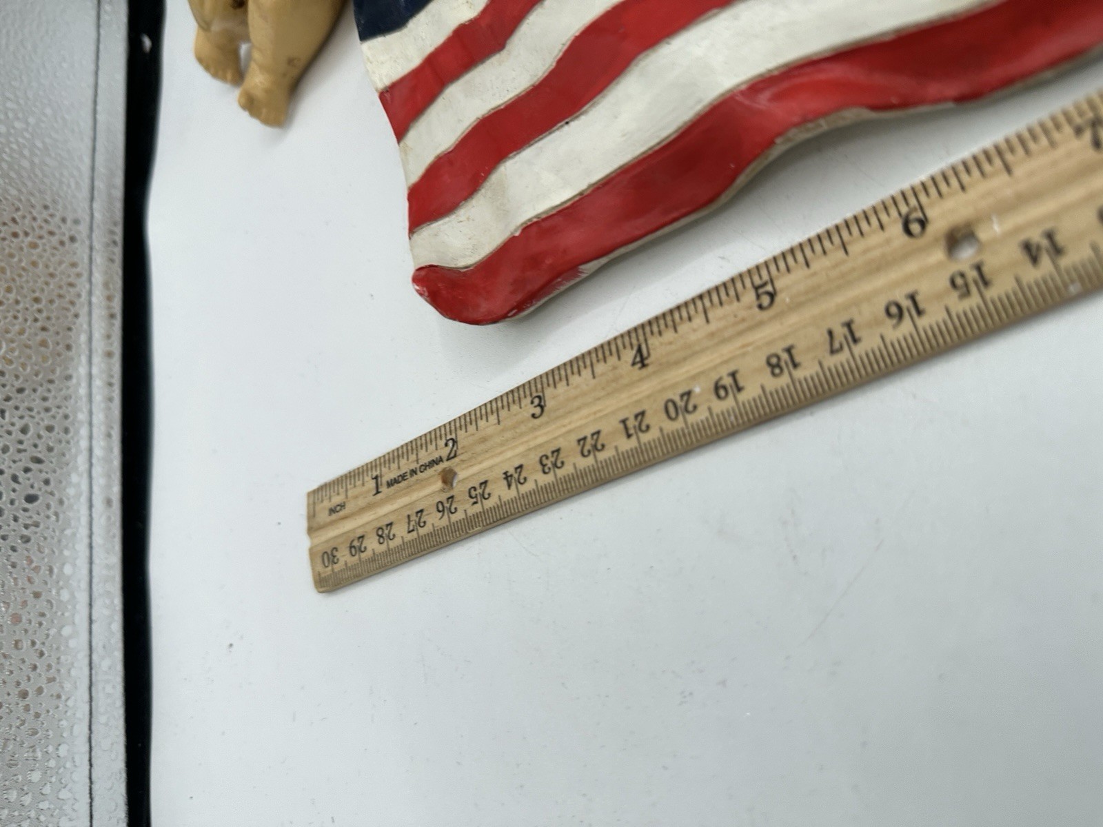Vintage Patriotic Cherub Angels American Flag Wall Hanging Resin Plaque 16”