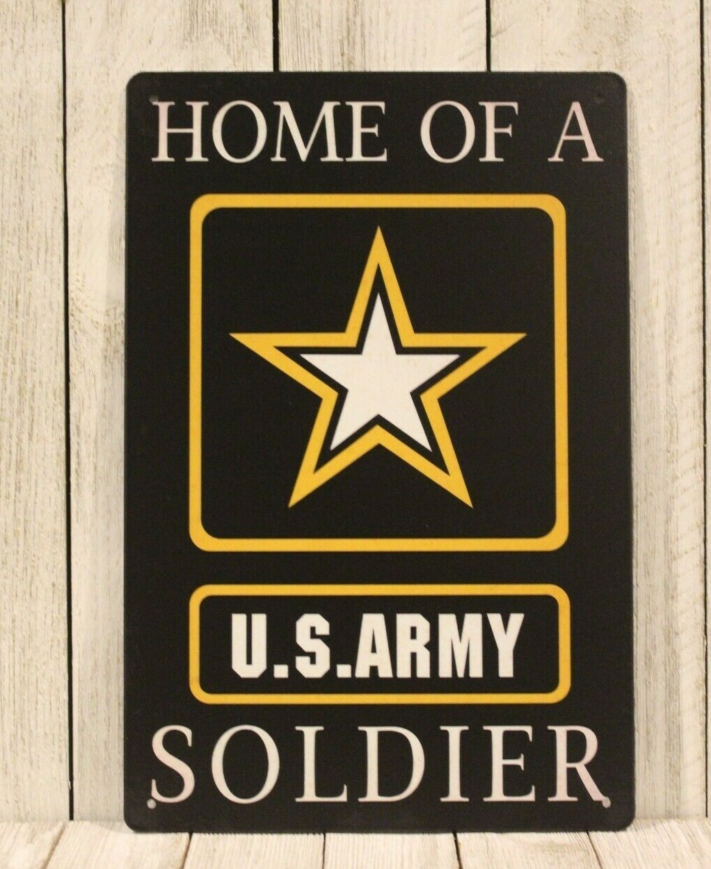 Home of a U.S United States Army Soldier Tin Metal Sign Poster Rustic Style
