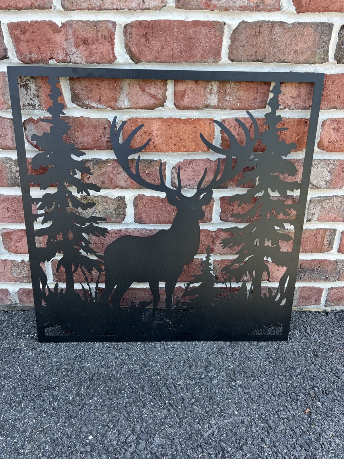 Deer Metal Wall Decor 24 By 24 Black