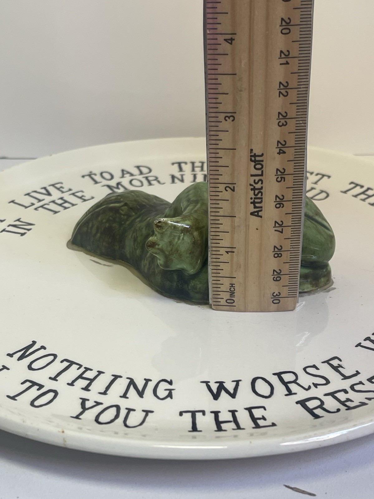 Eat A Live Toad Decorative 3-D Plate Mark Twain Quote Handmade Vintage