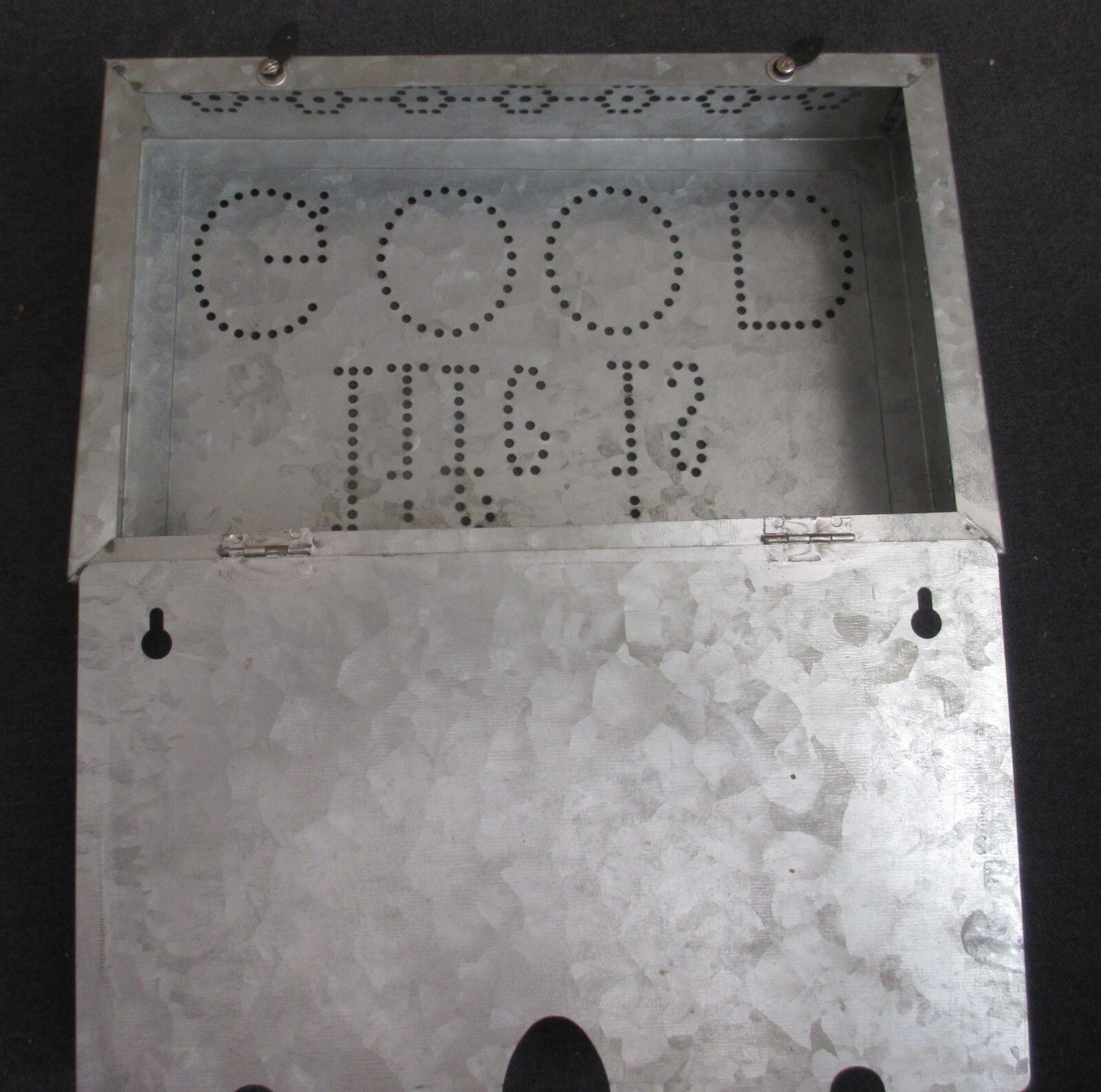 “LIFE IS GOOD” Metal Wall Art with Opening Compartment