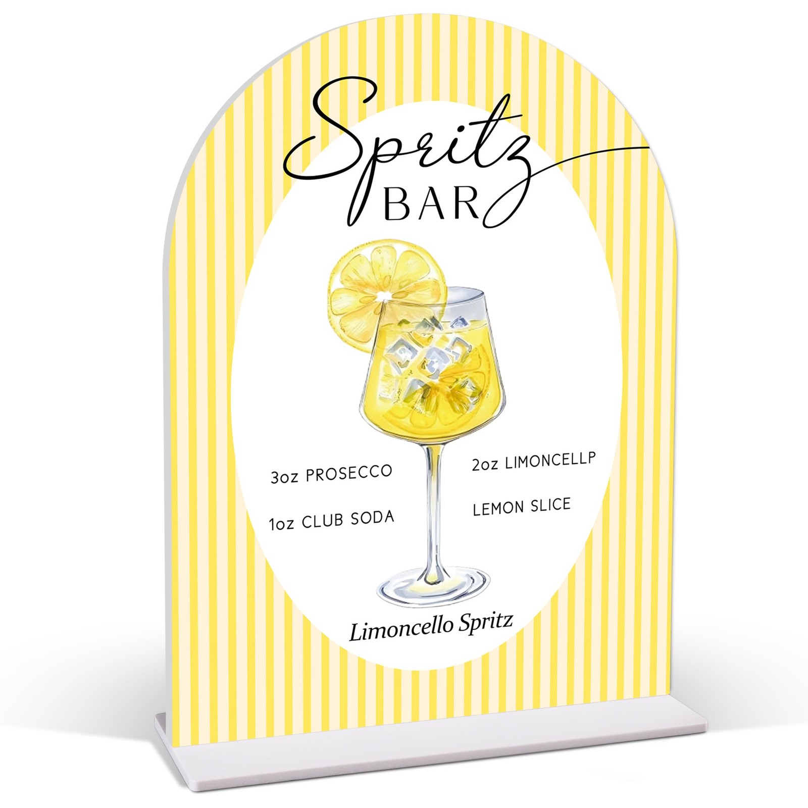 Limoncello Spritz Bar Table Sign – Spritz Cocktail Recipe, 6×8 Acrylic Sign, …