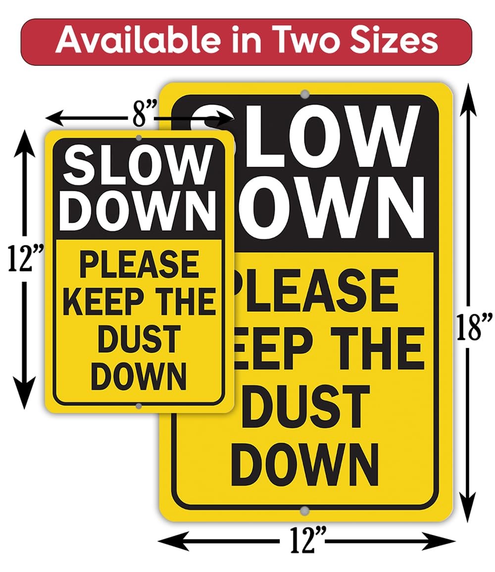 Please Slow Down Metal Sign Road Safety Driveway Street Dust Control Decor
