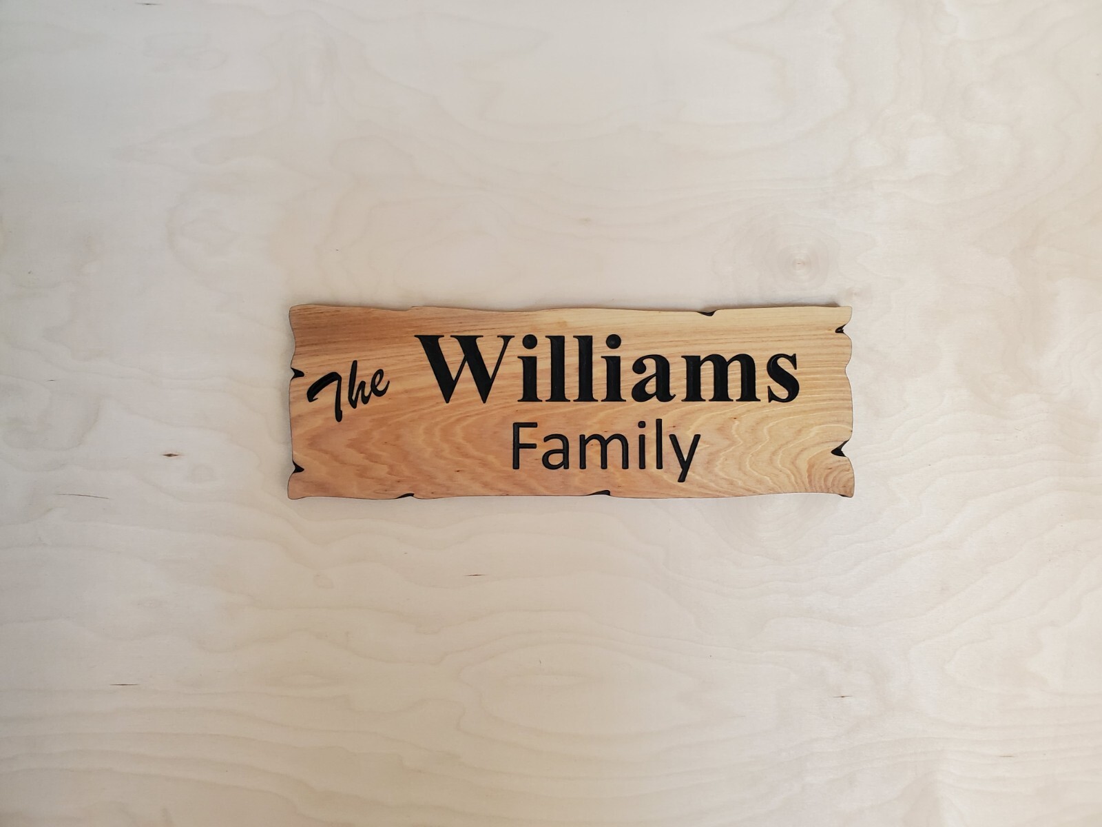 Custom Family Last Name Sign Rustic Carved Outdoor Indoor Wood Wall Art Plaque