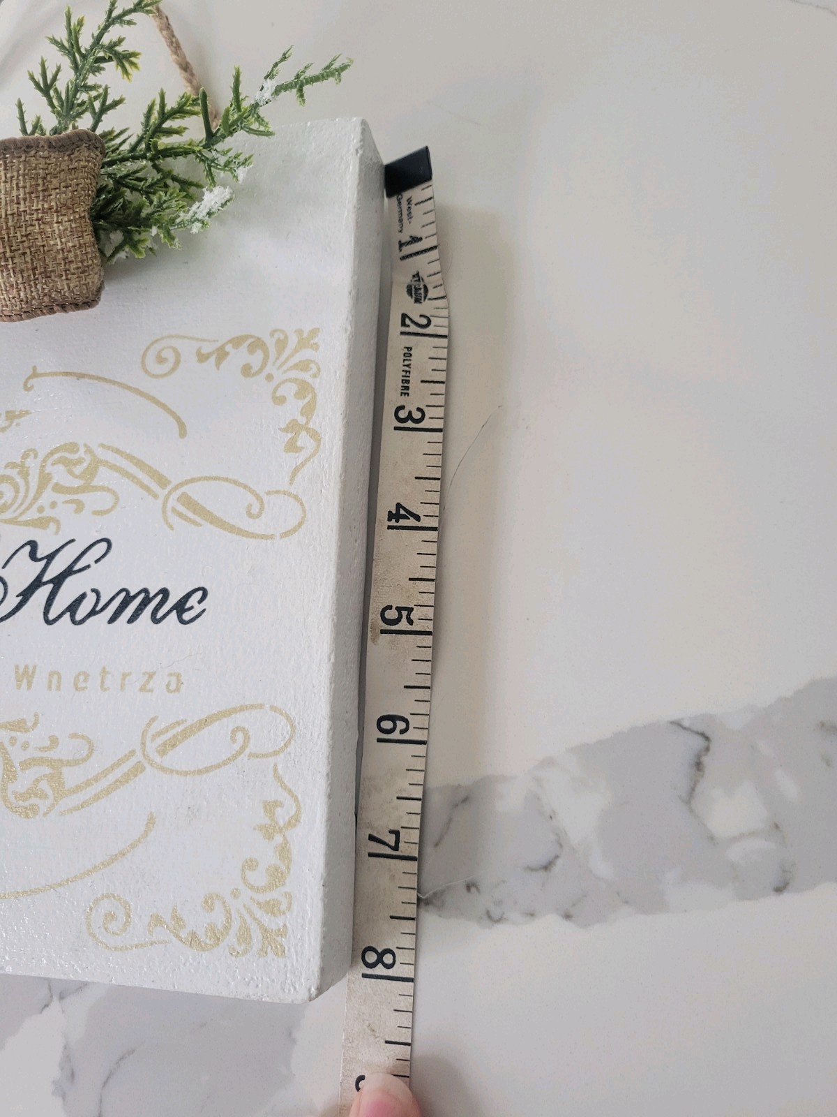 Handmade Vintage Home Wooden Sign White Gold Black Foliage Bow Home Wall Decor