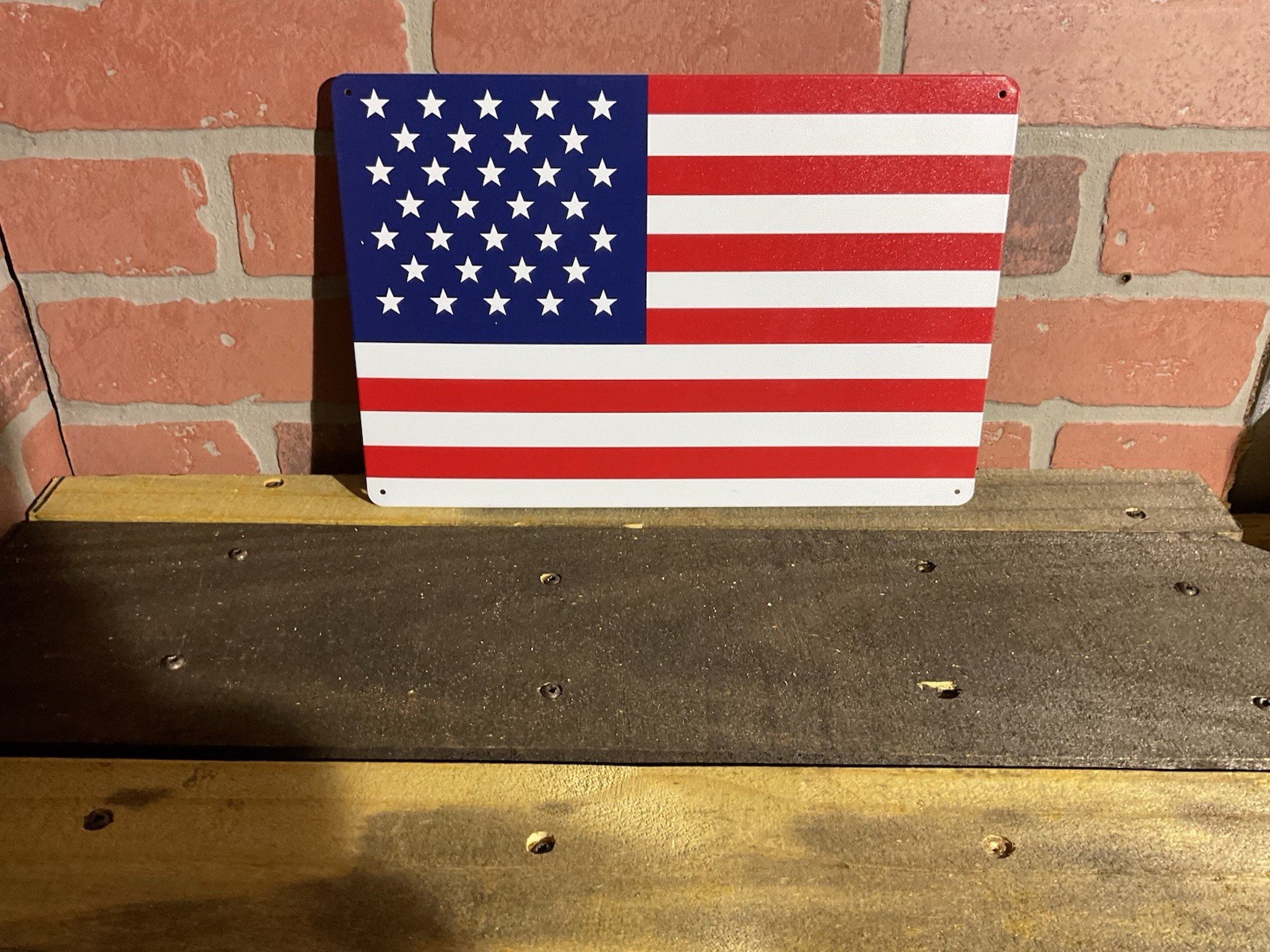 8″x12″ 2D American Flag Tin Sign…A great gift ..Ships Free