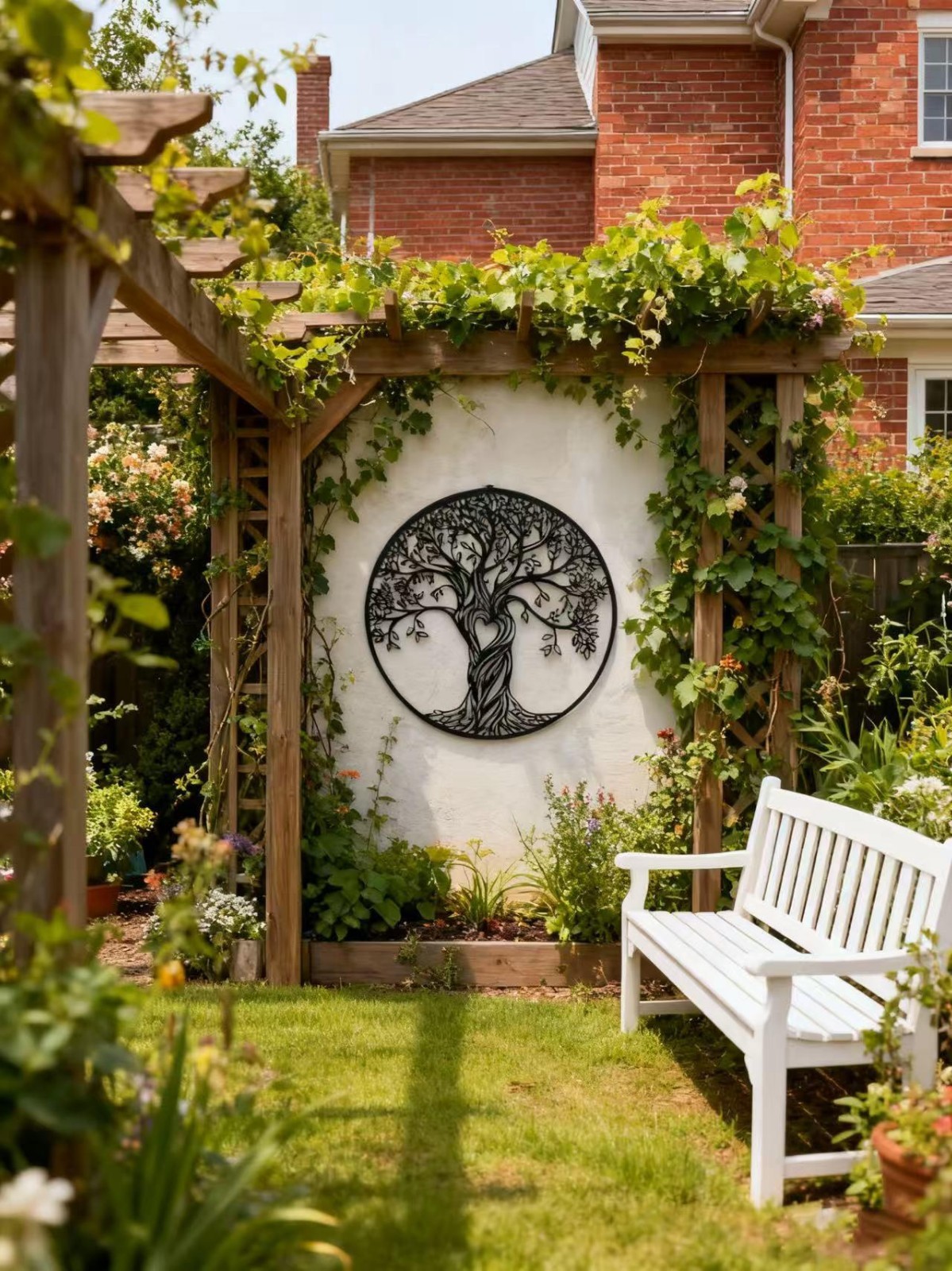 Tree Of Life Metal Wall Hanging Mural, Large Metal Tree of Life Design Wall Art