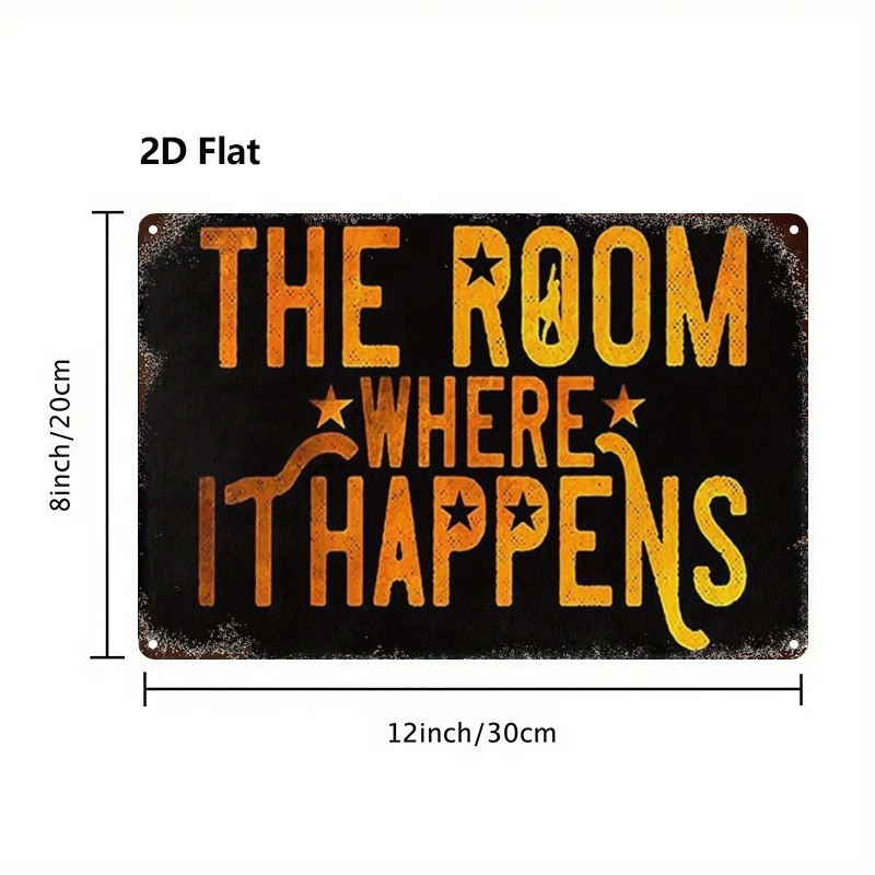 Metal Sign Black Yellow Text 8×12 Bathroom Decor