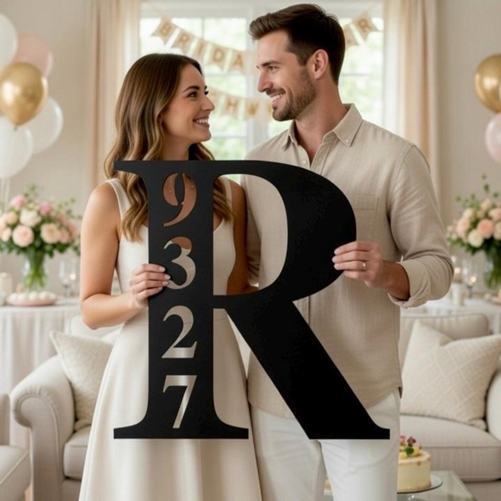 Metal Letter House Number Sign Custom Address Plaque Wall Mount House Sign
