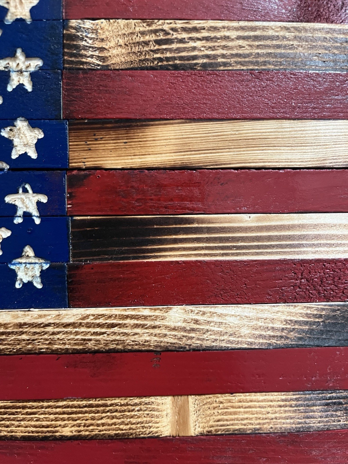 Handmade Wooden American Flag 20×11.5 Classic 50 Star Rustic Wall Decor