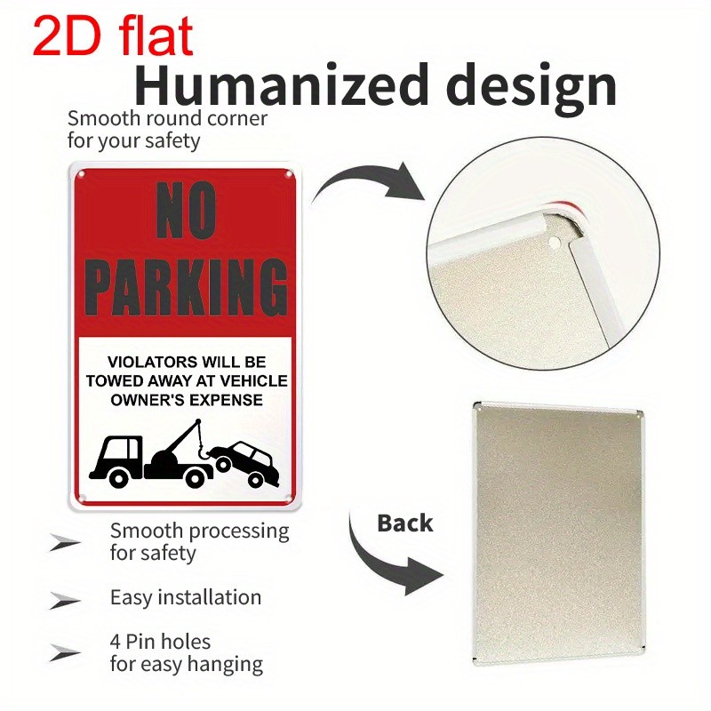 Bold No Parking Tow Sign Metal Tin Plate Private Property Outdoor Wall Art Gift