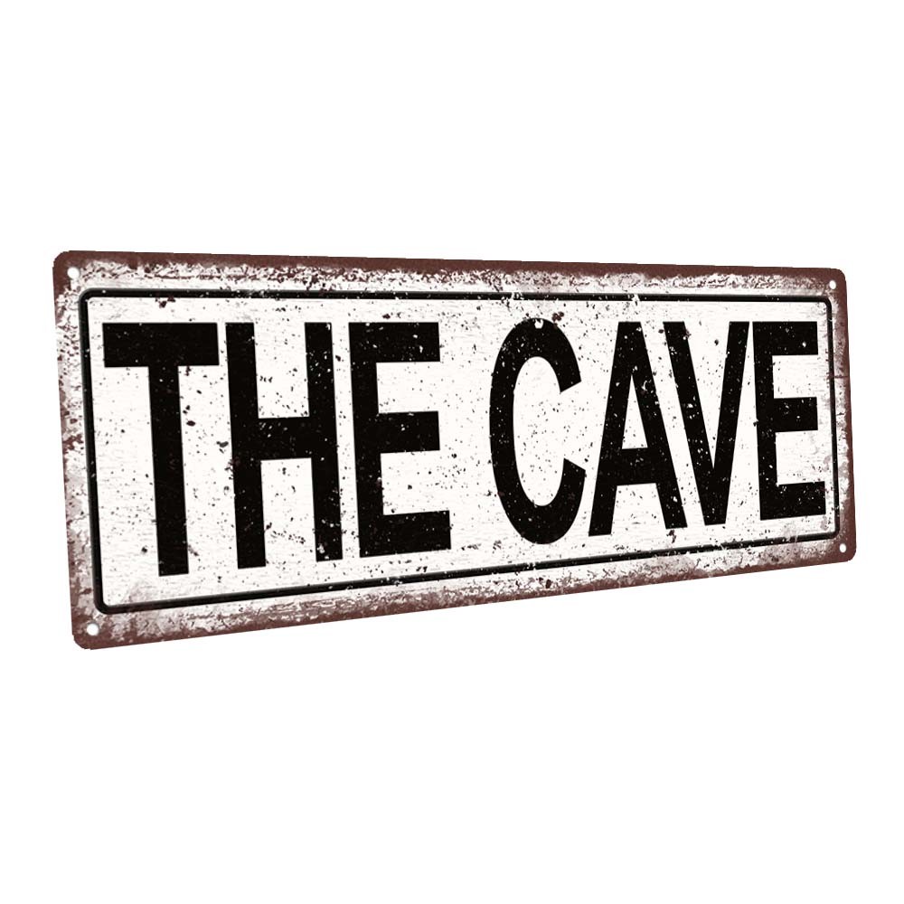 The Cave Metal Sign; Wall Decor for Mancave, Den, or Gameroom