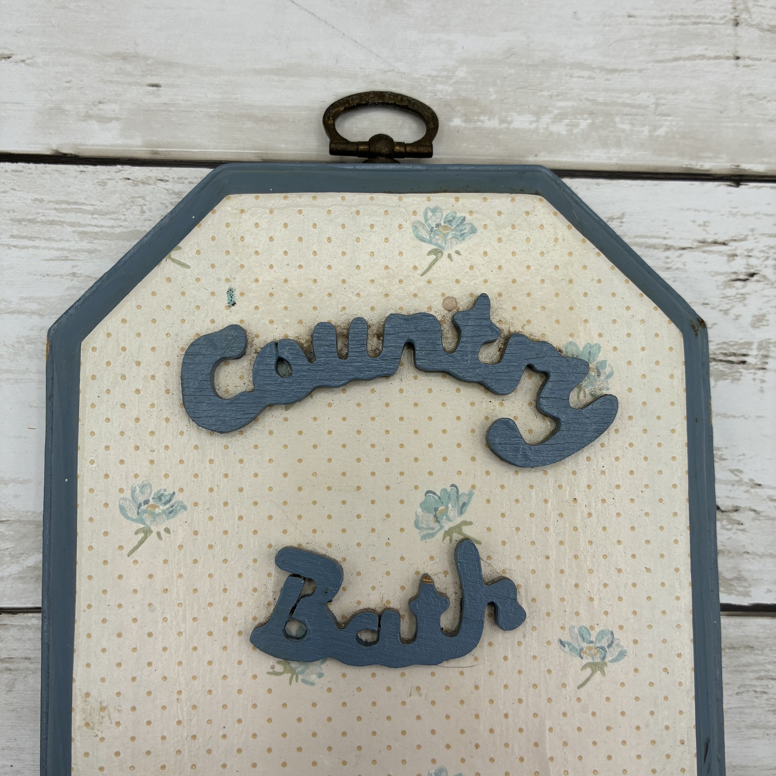 Vintage Style Country Bath Wall Plaque Decor Goose in Bathtub Handmade Wood Sign